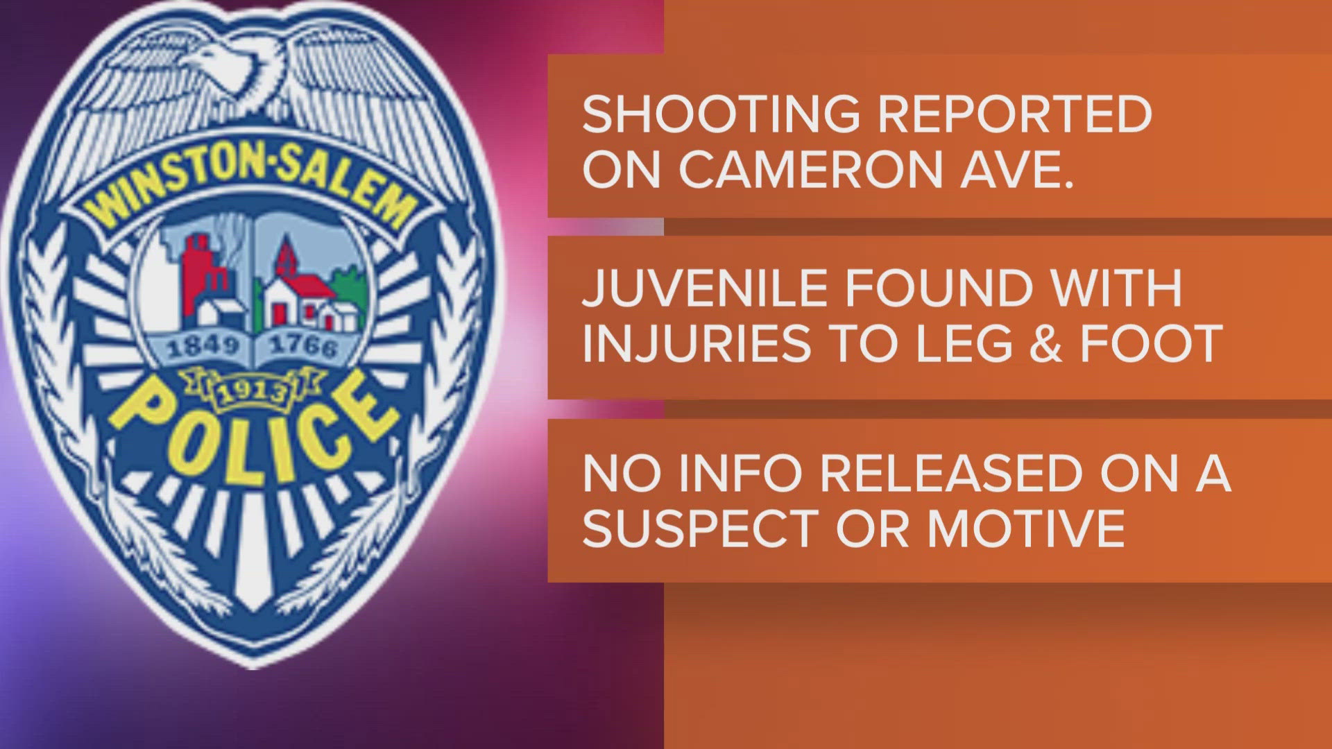 Police say it happened around 11:40 p.m. on Cameron Avenue.
