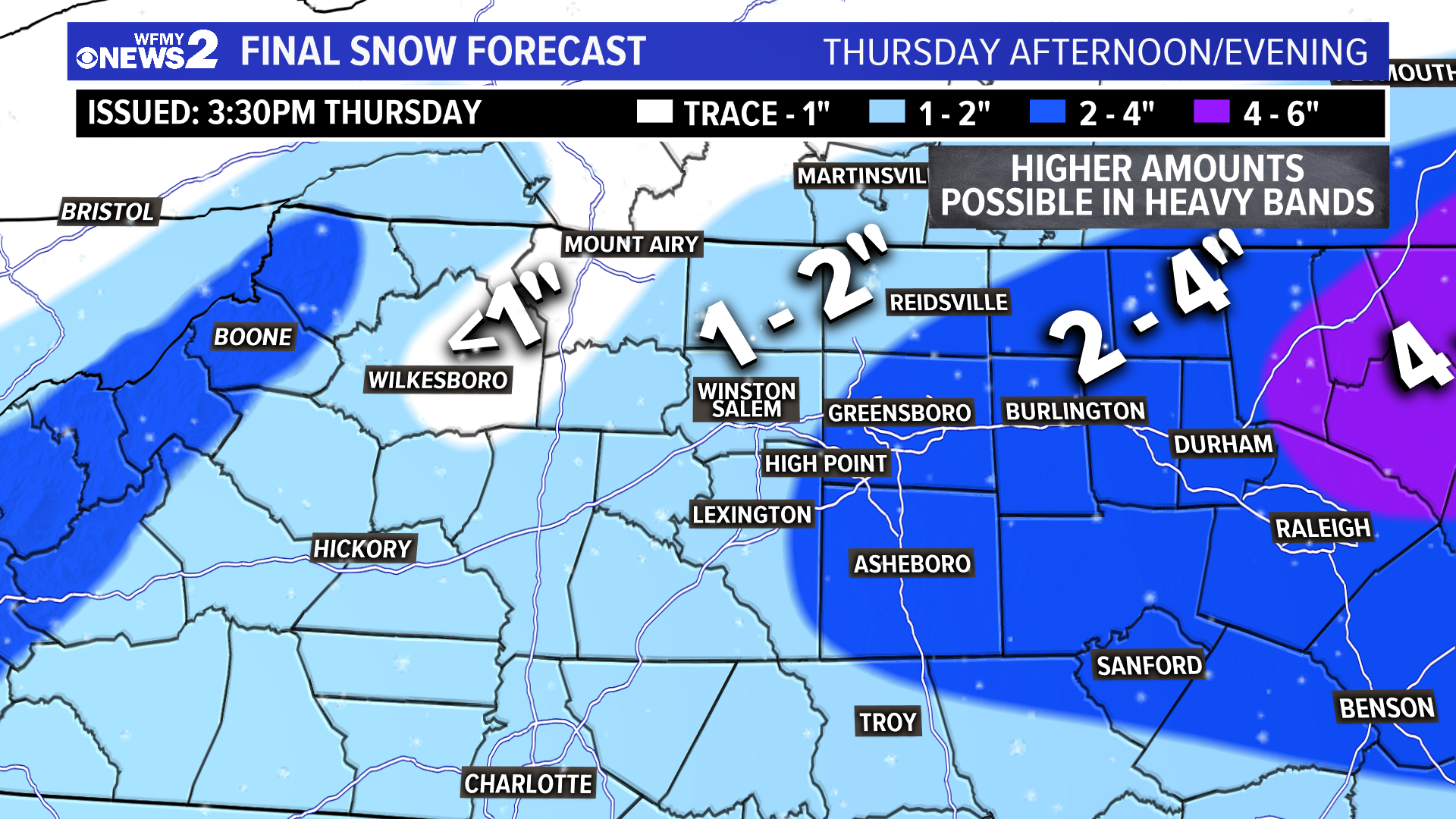 Snow comes to an end in the Triad; Icy roads a concern tonight ...