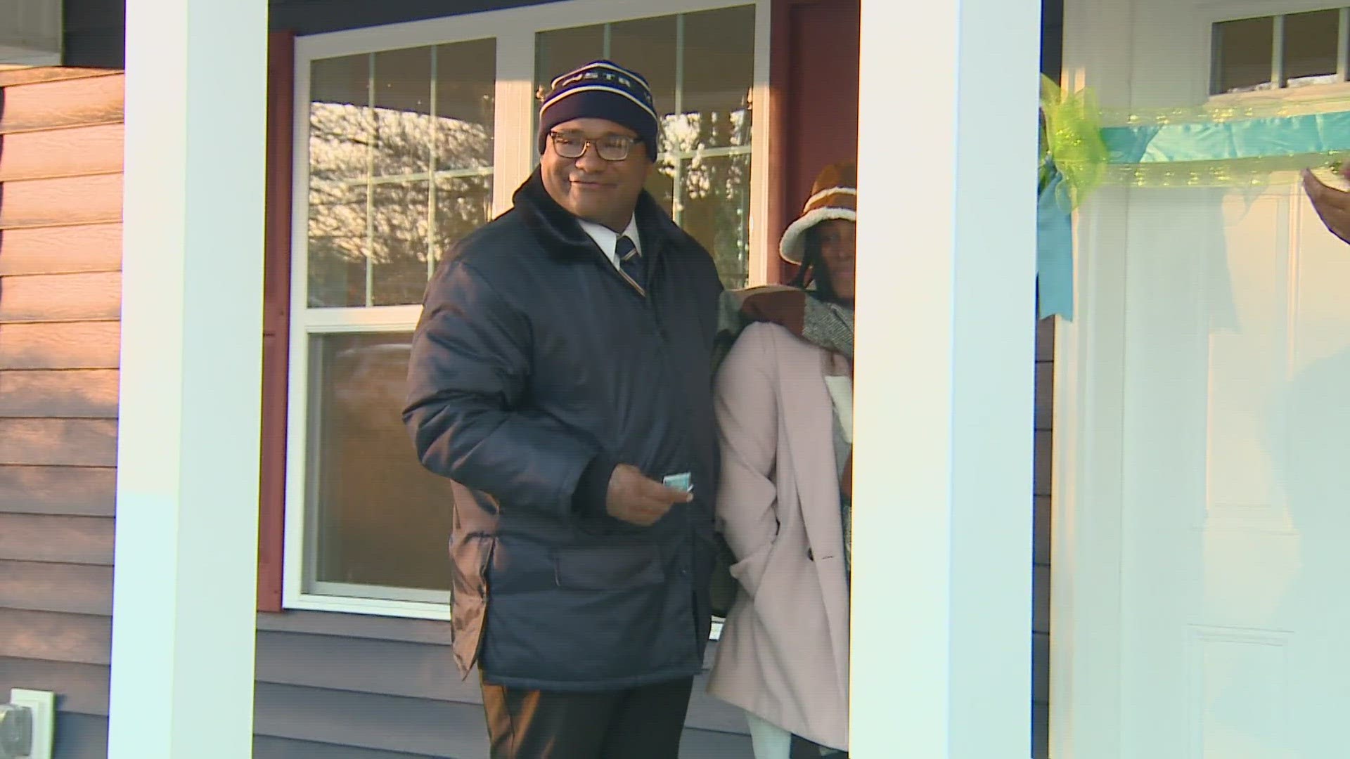 Dionte and Denise Epps and their children were gifted with a Habitat for Humanity home built by first responders.