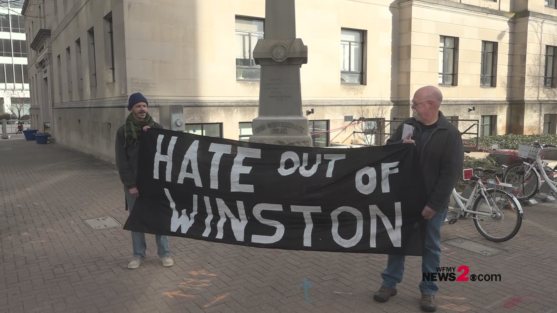 Protesters gathered once again in Downtown Winston-Salem over the removal of a confederate monument. The group "Hate Out of Winston" said they want to hold city leaders accountable for the removal after the deadline. The other group were statue supporters protesting the removal of what they say is a piece of American history.