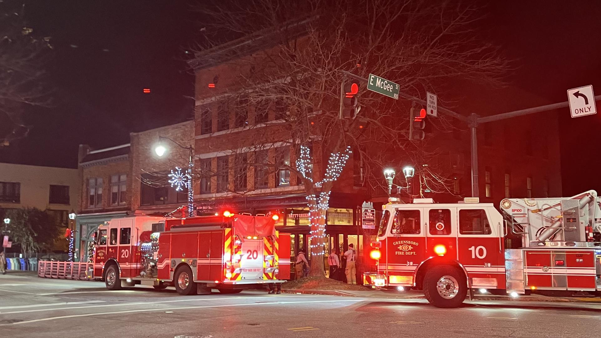 Greensboro firefighters said they responded to a small oven fire at Natty Greene's.