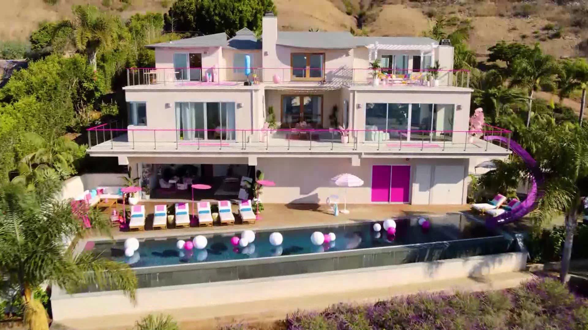 To celebrate the 60th anniversary of iconic doll, Mattel has transformed a breathtaking ocean-view Malibu home into a Barbie-lovers dream.