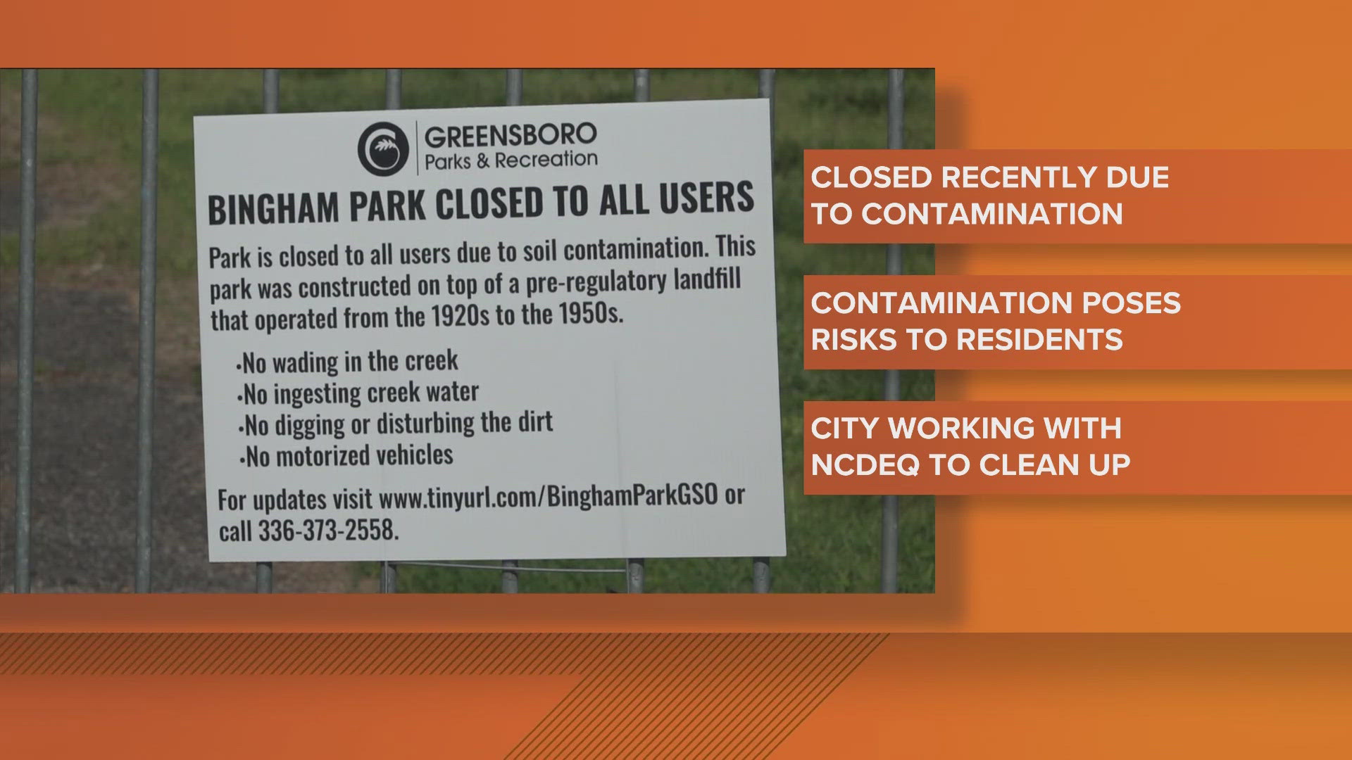 Greensboro city leaders are leading remediation plans at Bingham Park.