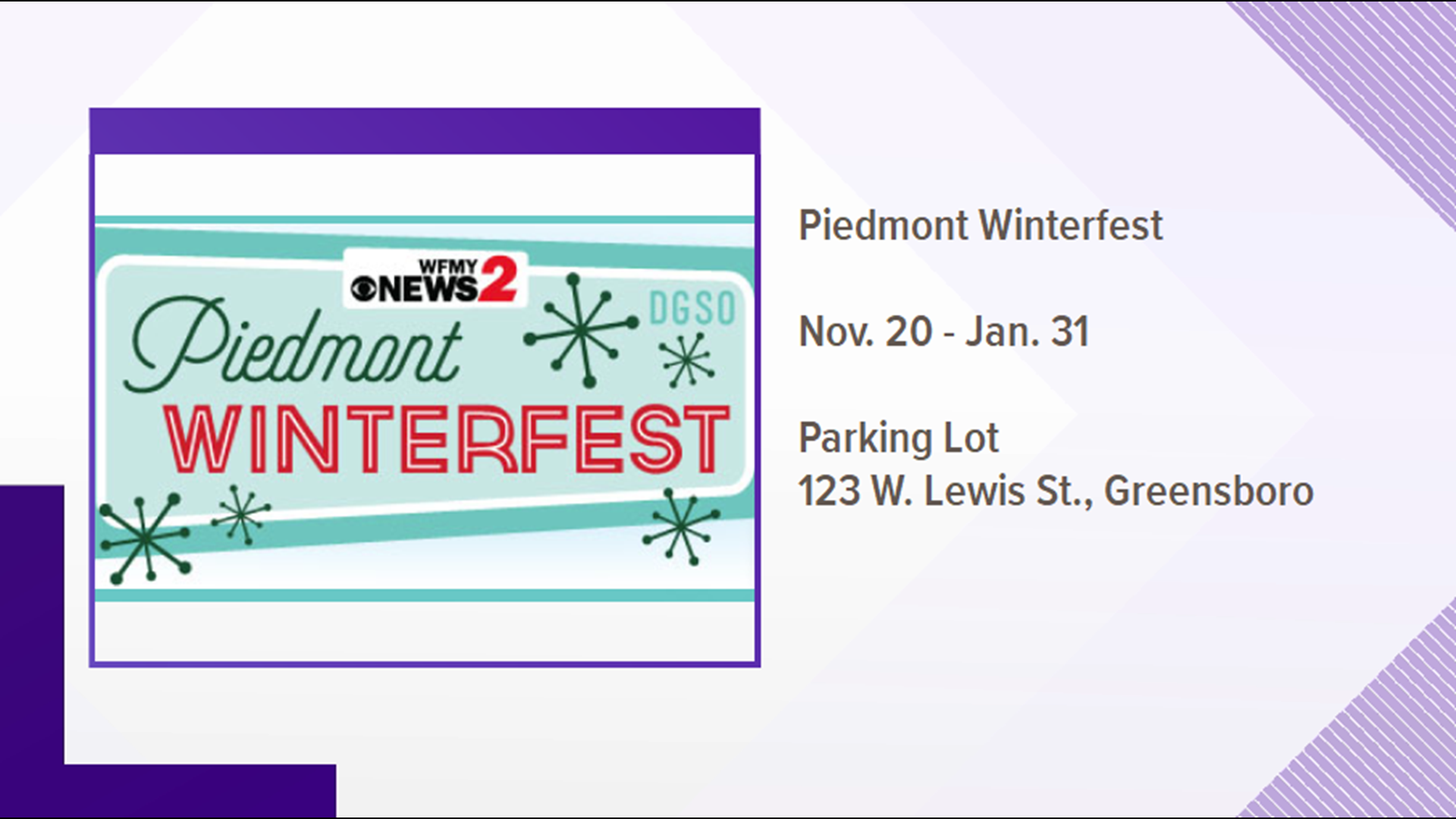 Piedmont Winterfest runs from November 20 to January 31.