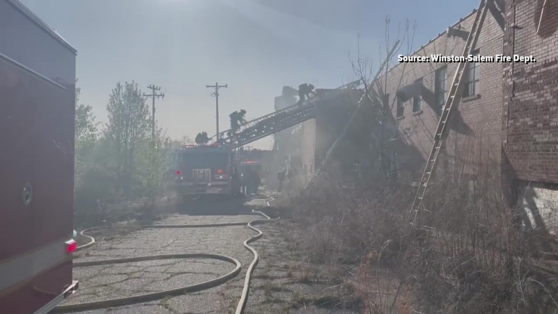 Firefighters were out on the scene Sunday. The fire has since been put out.