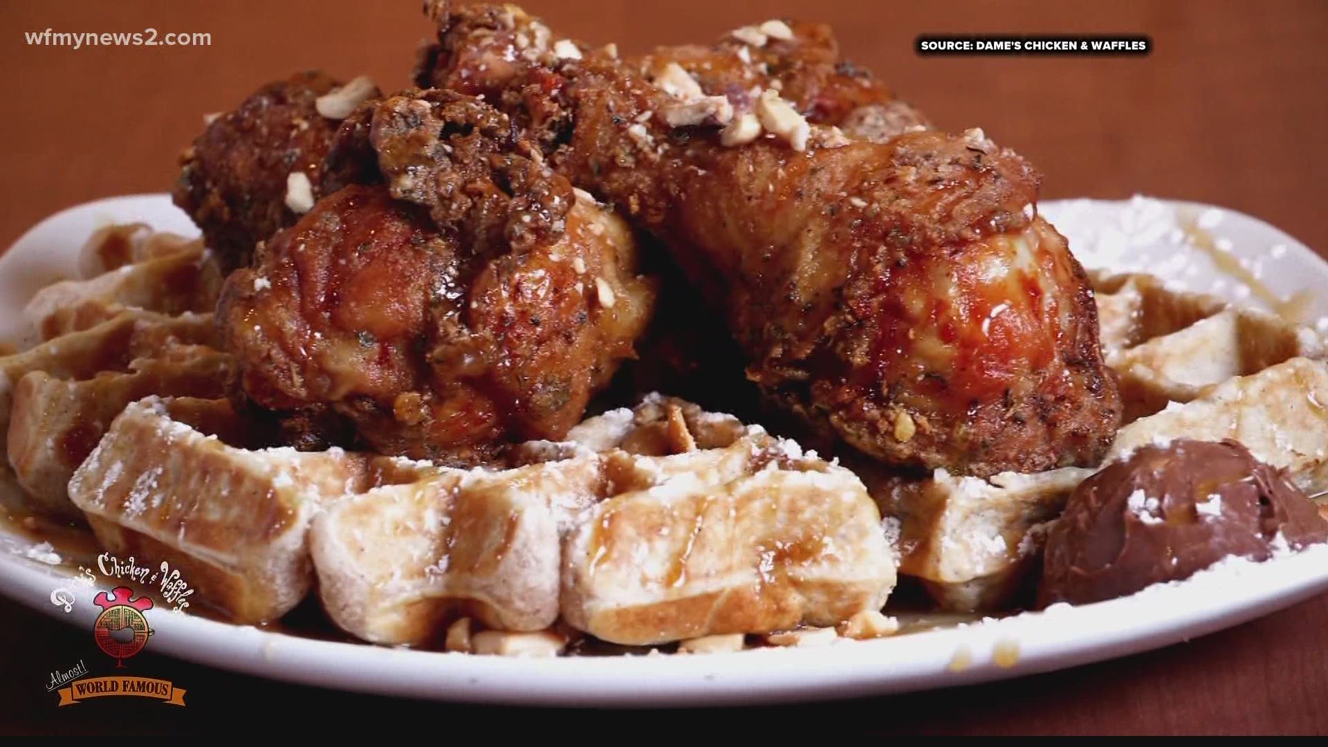 Dame's Chicken and Waffles is a Black-owned southern restaurant in Greensboro.