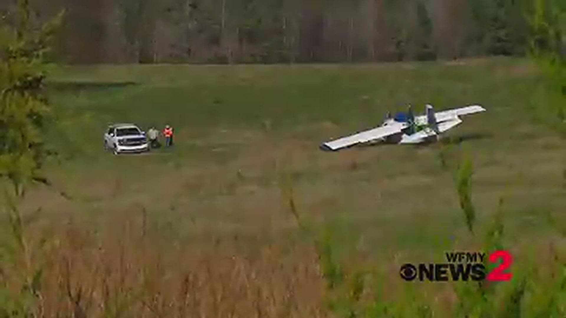 Davie County EMS said the plane crashed in an open field near Williams Road. Officials said the pilot was taken to the hospital with non-life threatening injuries.