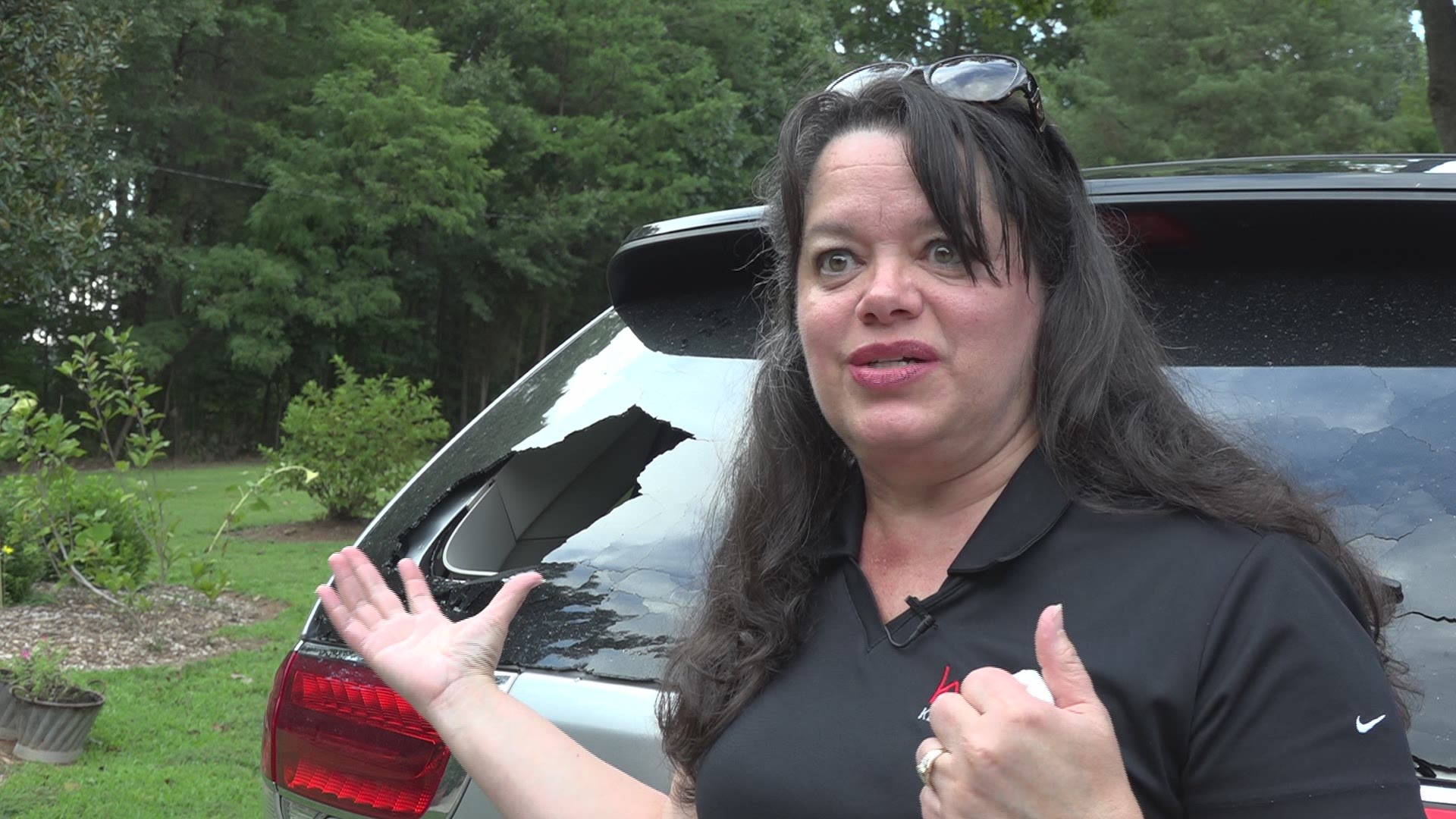Angela Safrit said she was driving her Lincoln MKX SUV on Cotswold Ave in Greensboro Thursday afternoon when the frightening episode occurred.