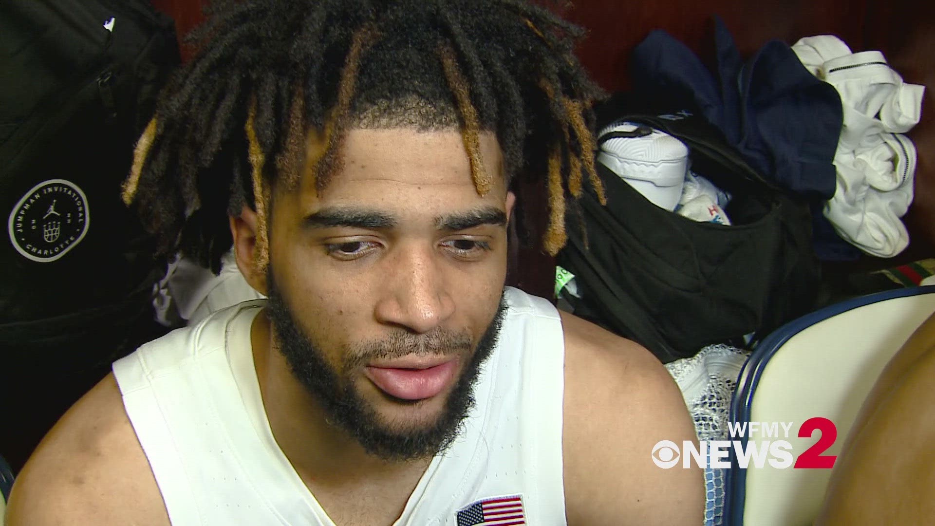 Postgame interview with RJ Davis after UNC's win over Boston College in ACC Men's Tournament.