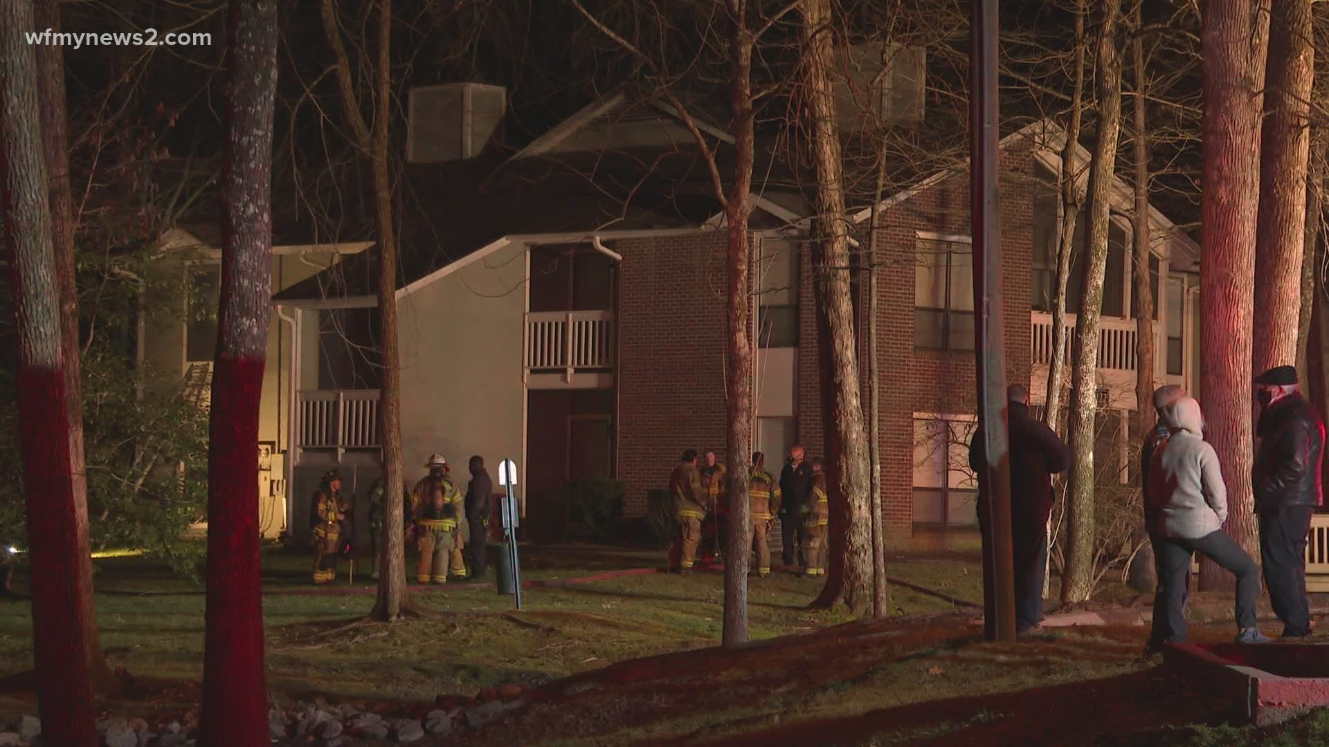 Greensboro Fire Department says a fire at Woodland Park Apartments started on the second floor before it spread to a second unit.