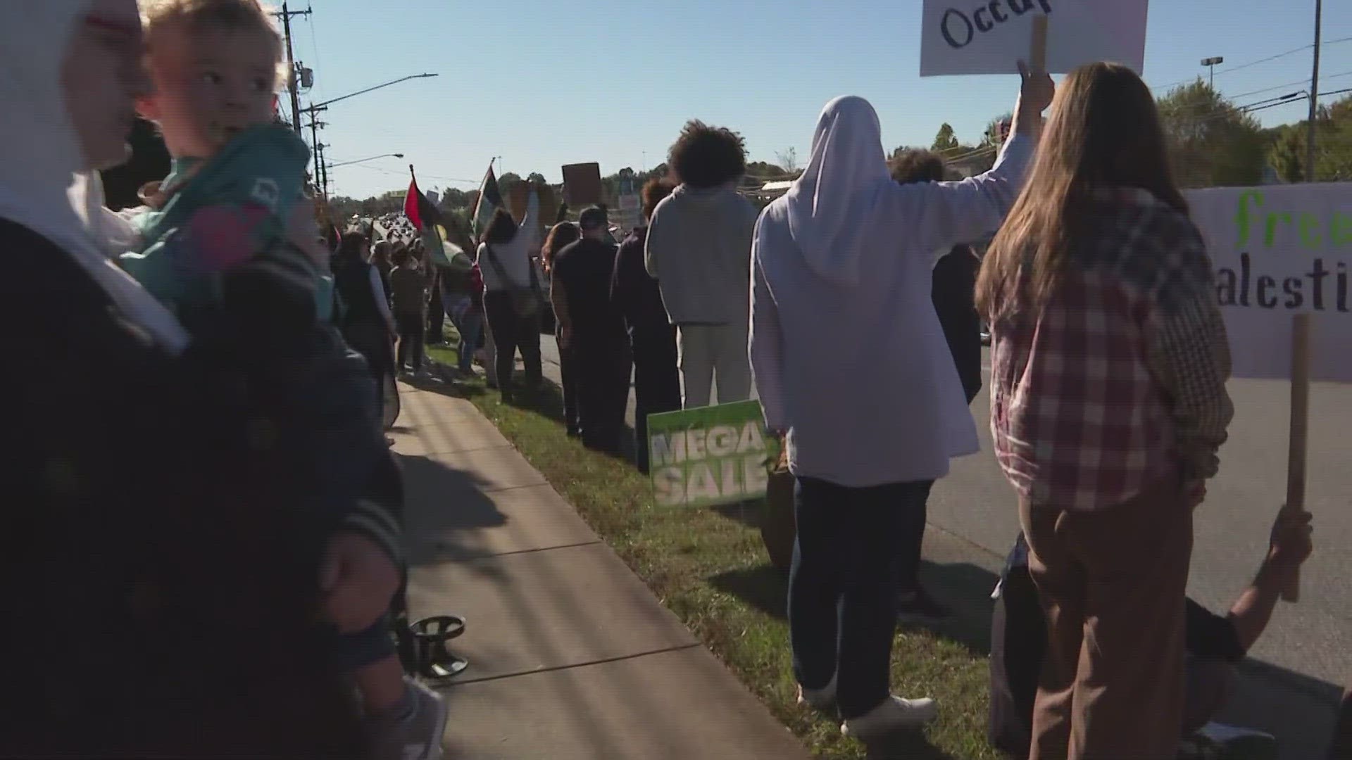 A demonstration is impacting traffic on West Wendover Avenue in Greensboro.