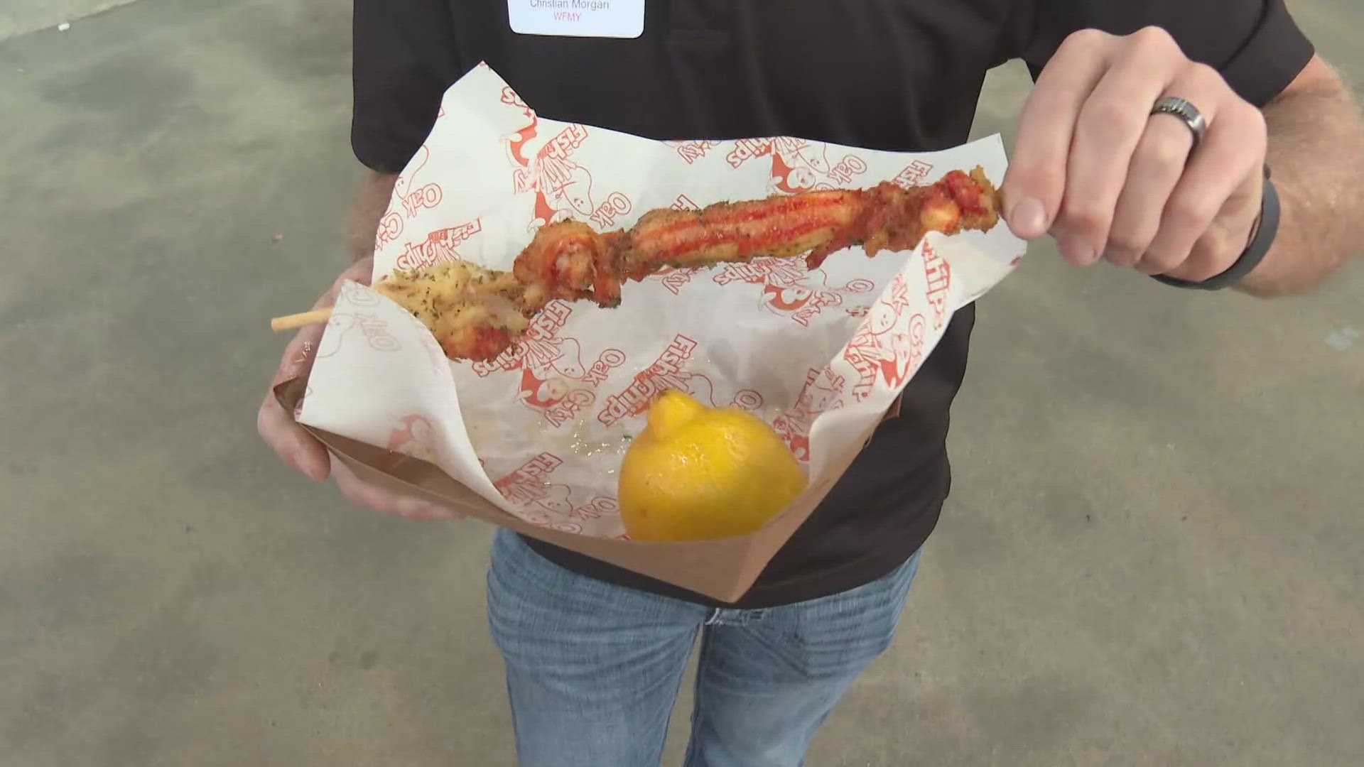 Meteorologist Christian Morgan met with some of the fair's previous food winners including one that hundreds line up for every year.