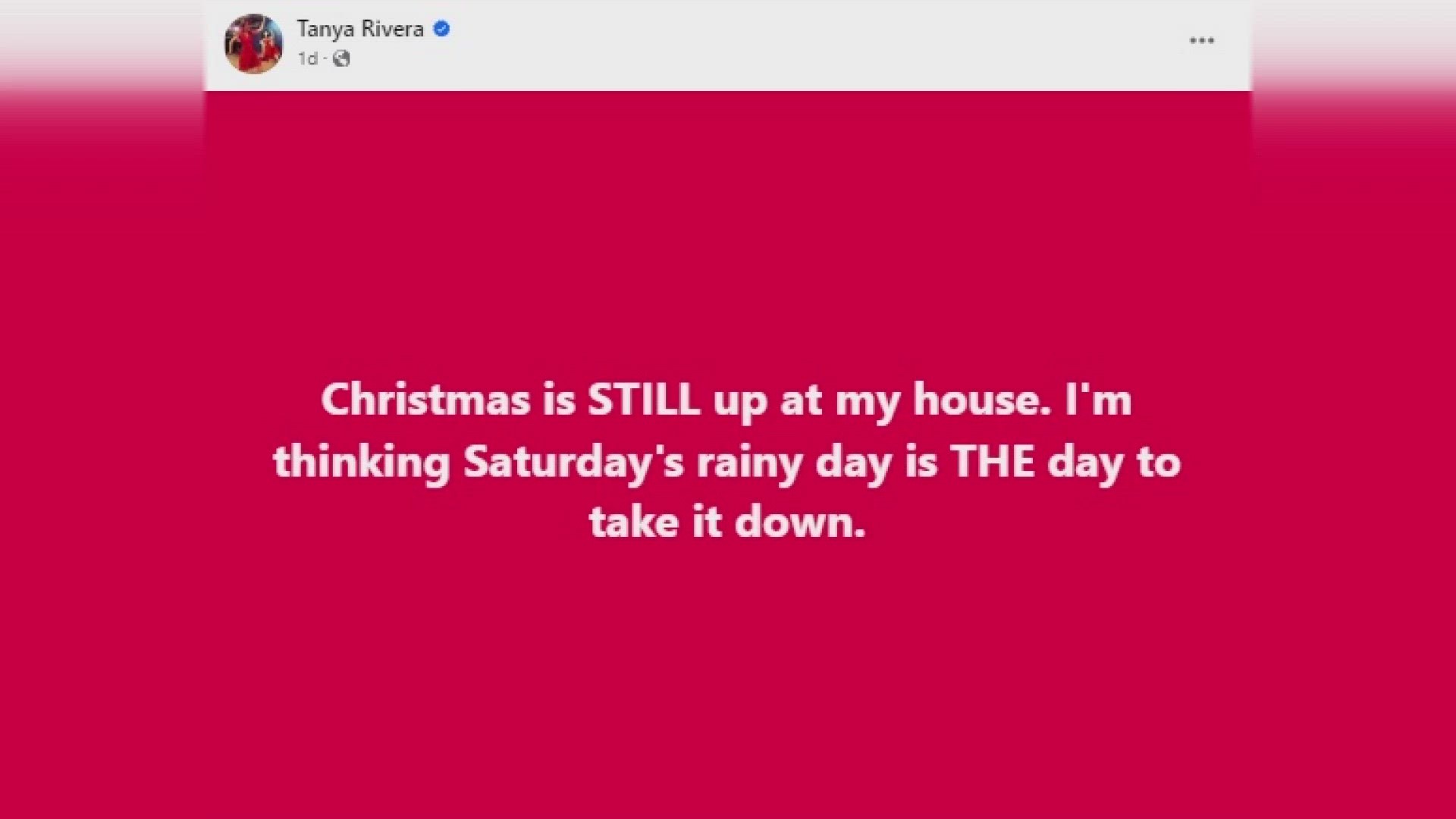 Is it time to take down the Christmas decorations?