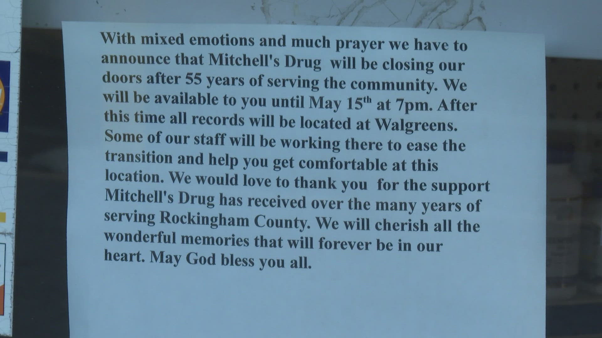 Mitchell’s Drug says it’s shutting down for good.