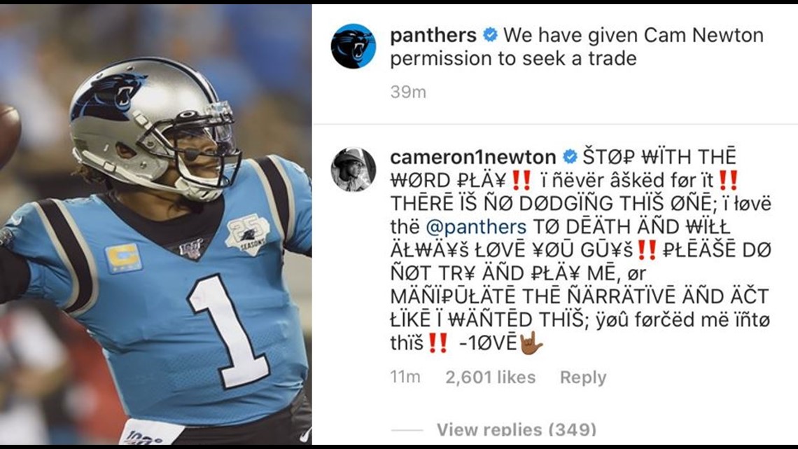 Hen niet voldoende Ingang Cam Newton seeks trade from Panthers | wfmynews2.com