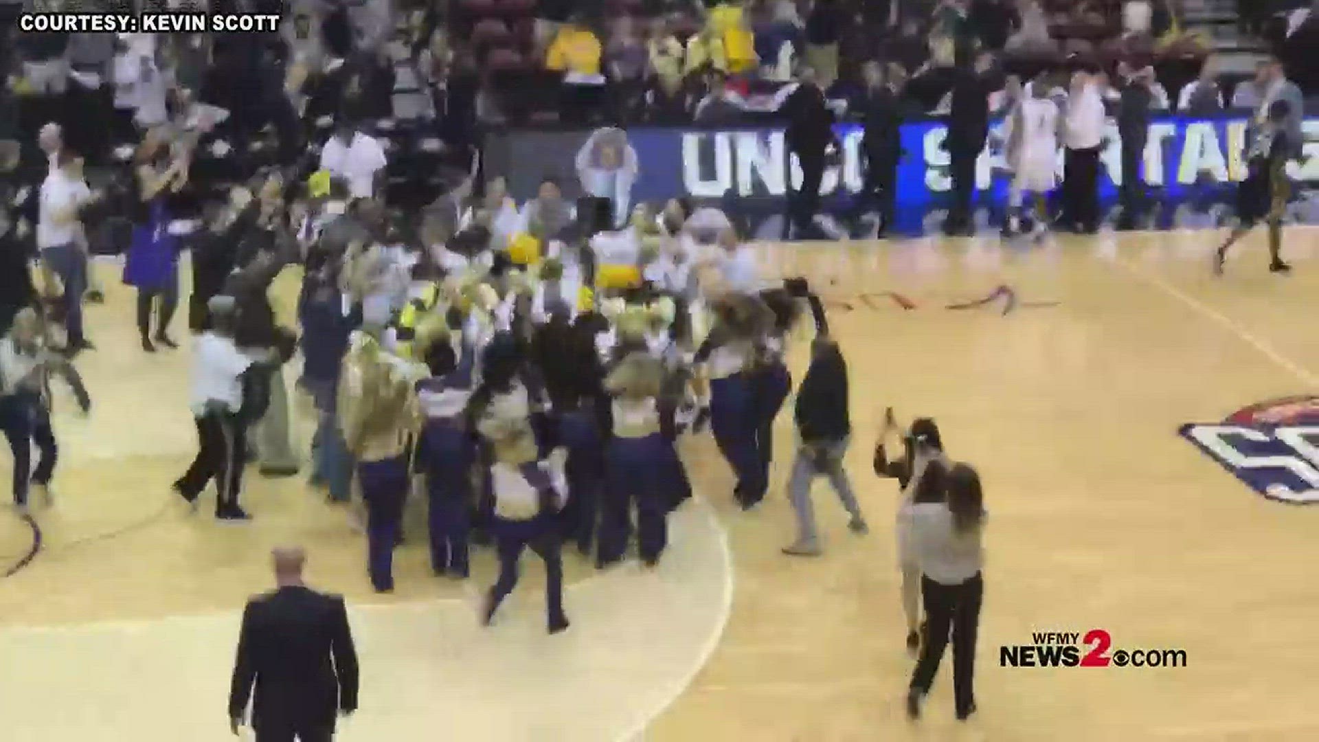 UNCG Celebrates After Win Against ETSU To Go Dancing