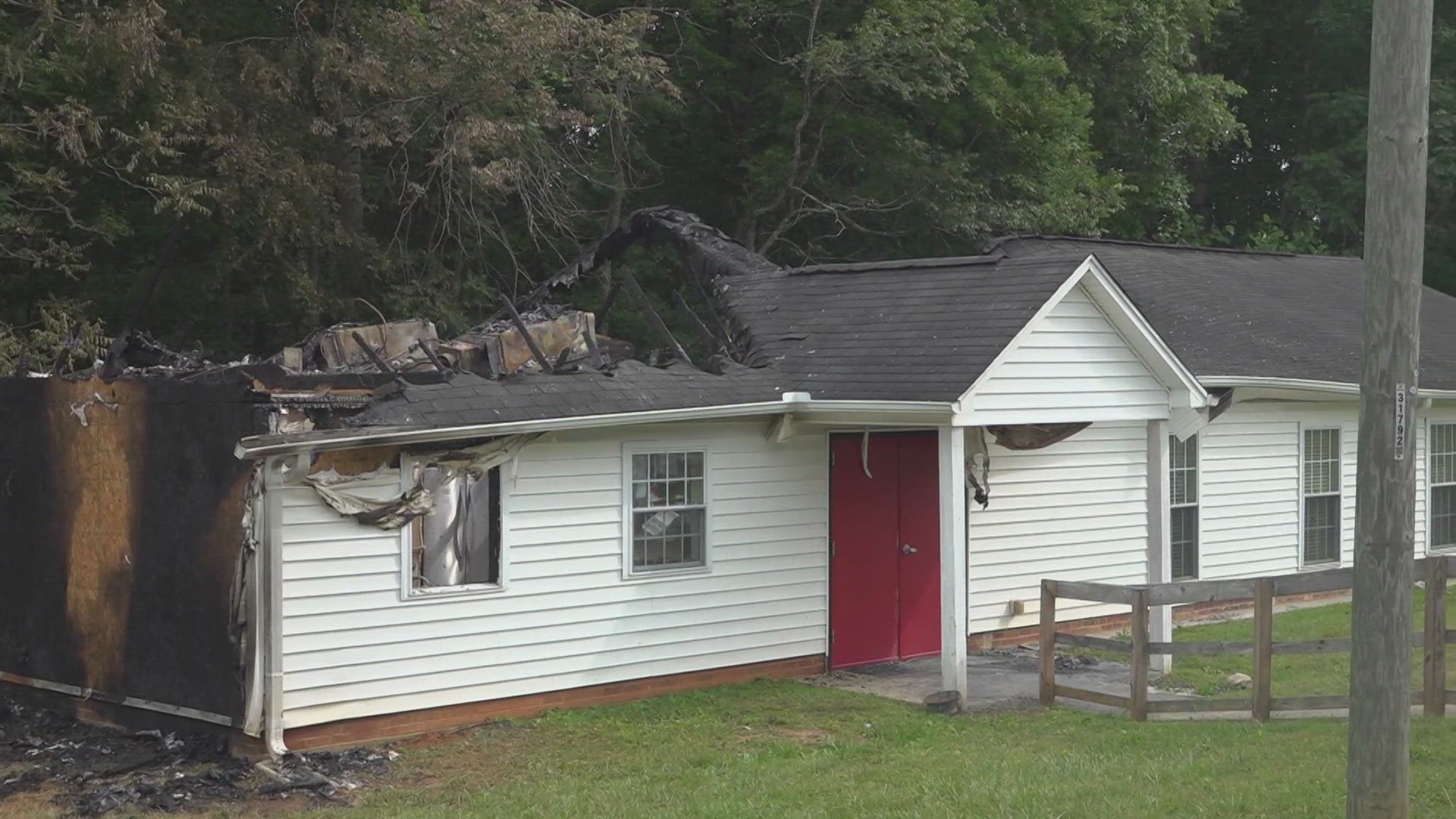 Part of New Bethel Baptist Church burned in Tobaccoville.