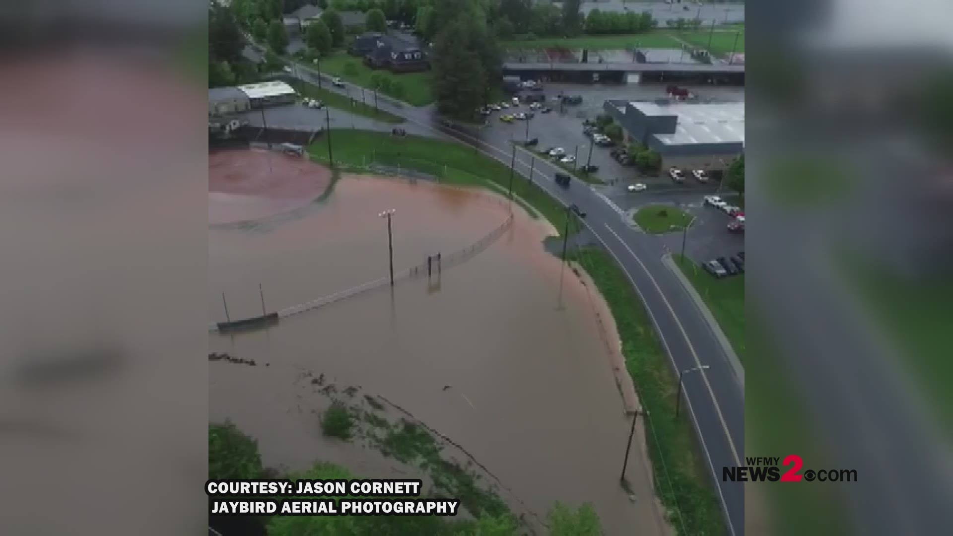 Check out this drone view of all the flooding in Boone