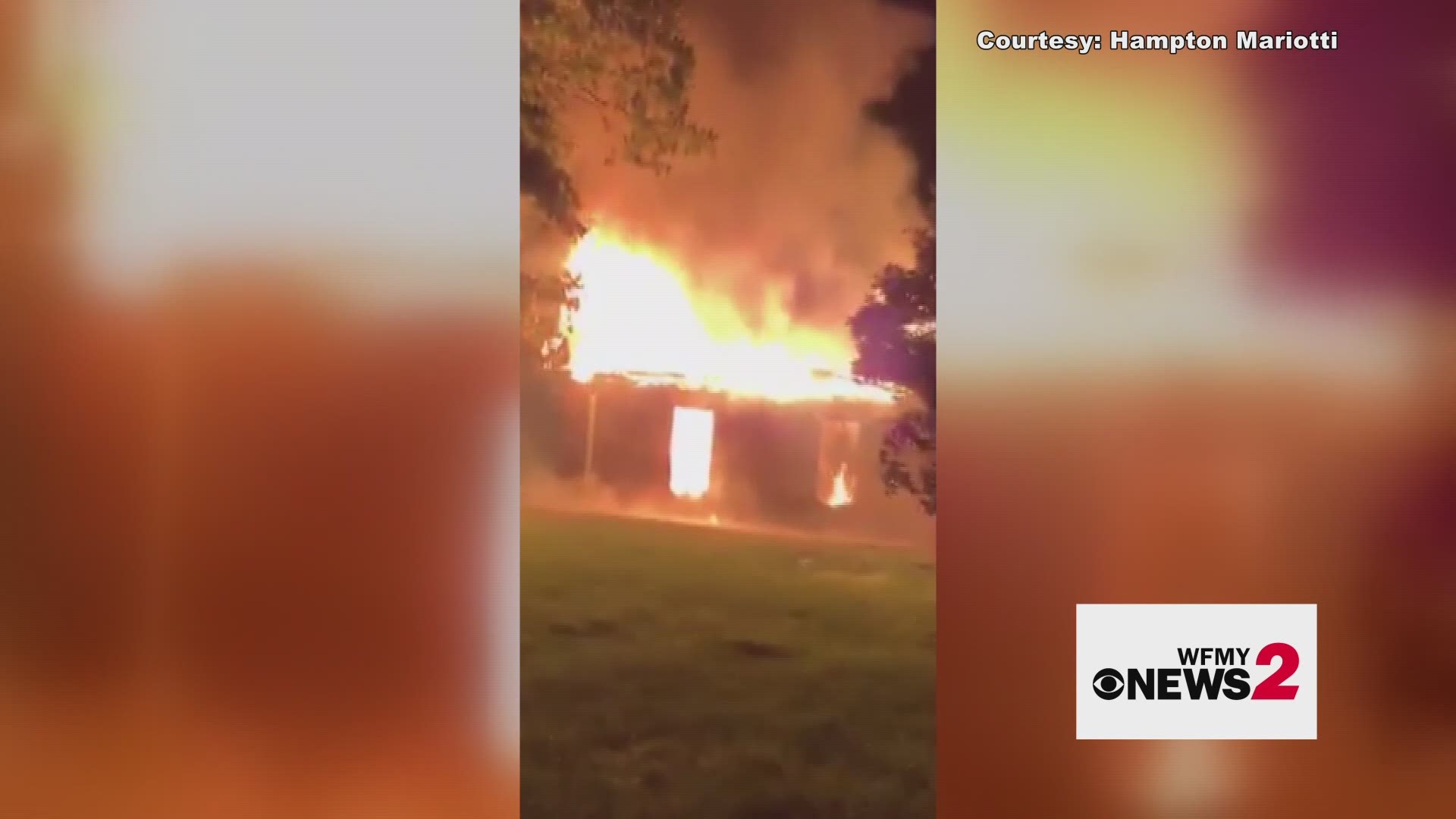 4 firefighters with the Bethany Fire Department worked to keep the fire from reaching the family's house.