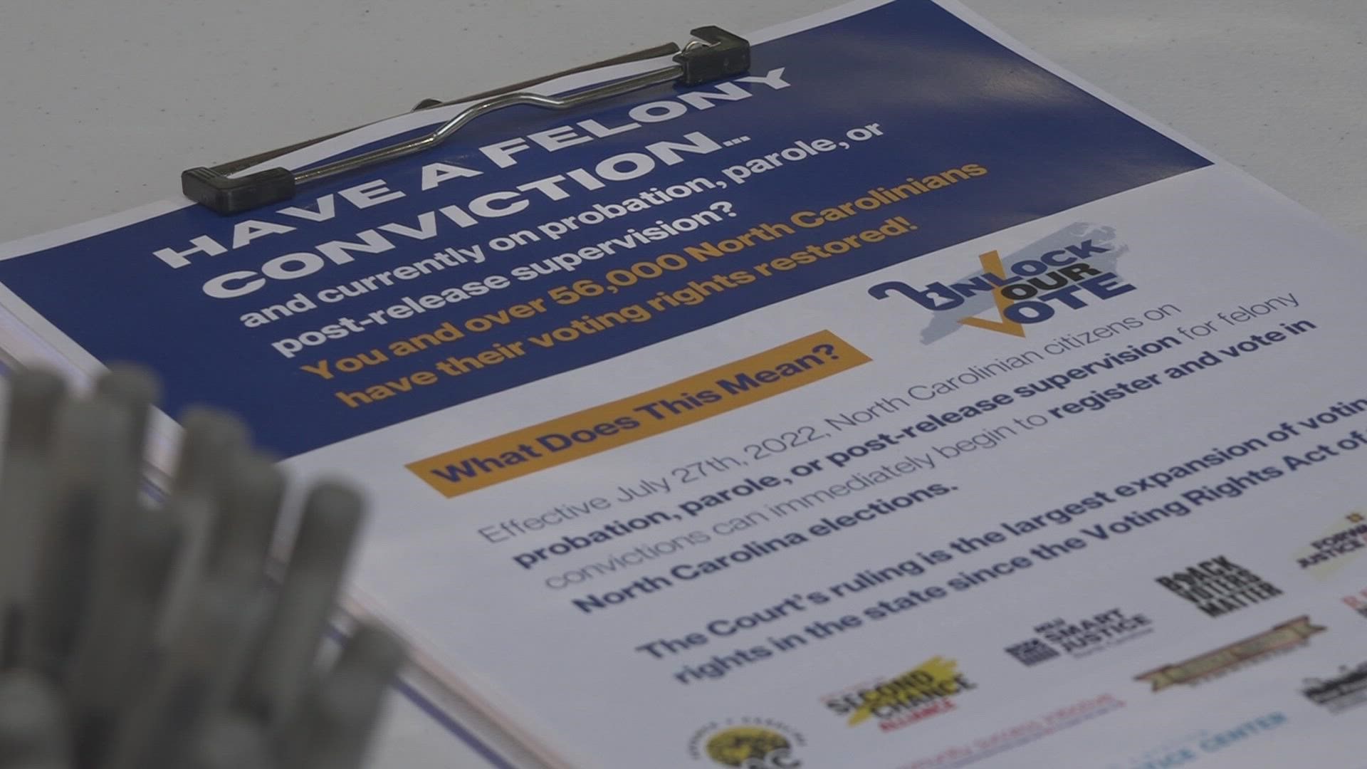 The Guilford County Sheriff's Office, You Can Vote and the NAACP are holding a drive to help those on probation or parole get registered.