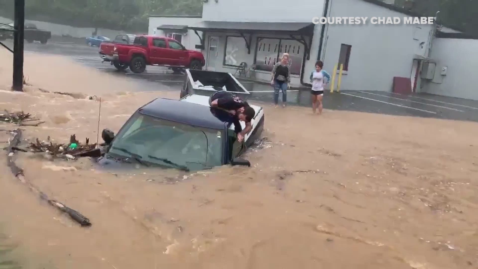 A man in Winston-Salem has several guardian angels to thank after they rescued him from his truck after it was submerged in floodwater. The strangers pulled together, literally, to save him as his truck was sinking.
