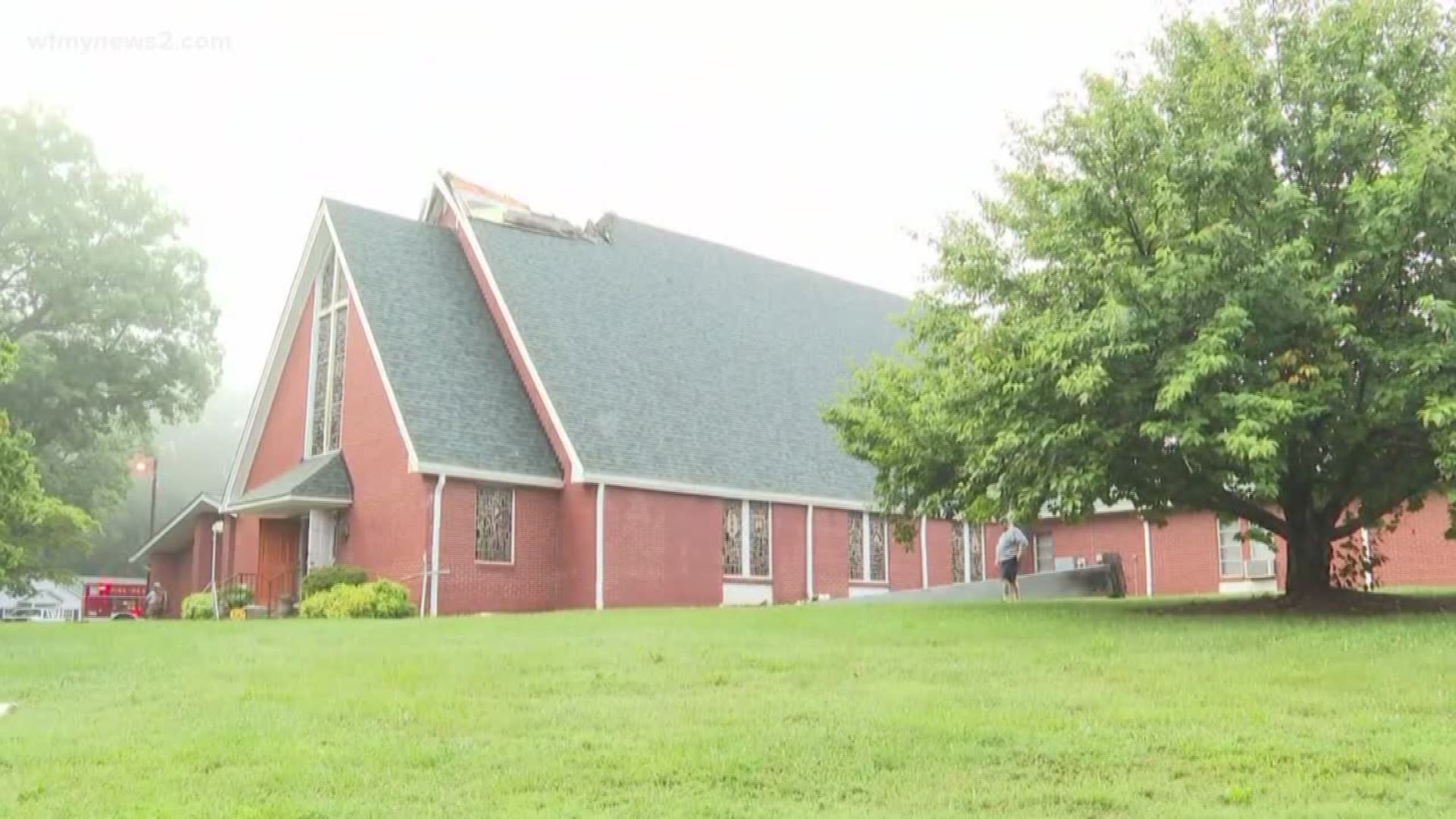 Davie County Communications says a fire at United Methodist Church possibly stemmed from a lightning strike. The steeple was damaged significantly.