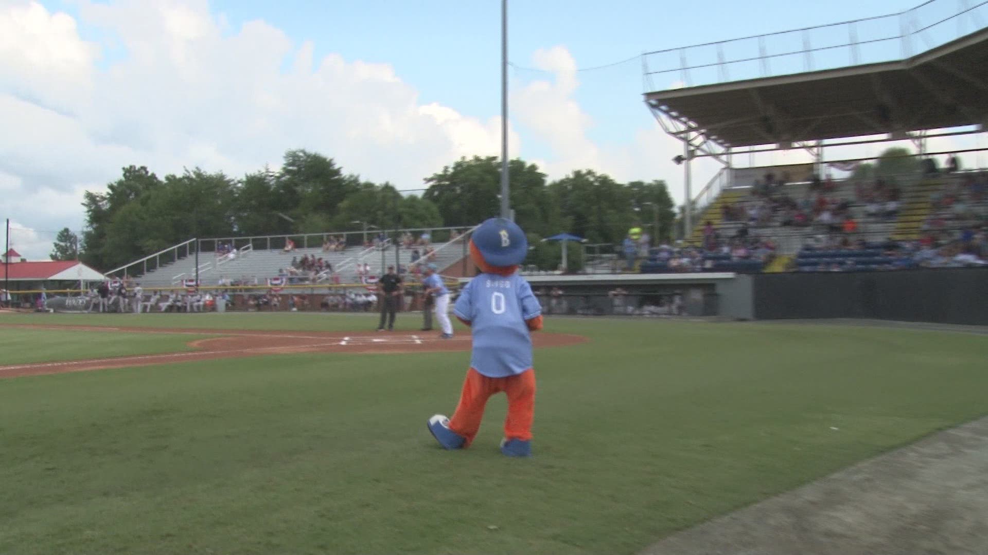 Our very own sports reporter Luke Lyddon threw the first pitch at the Burlington Royals game Saturday.