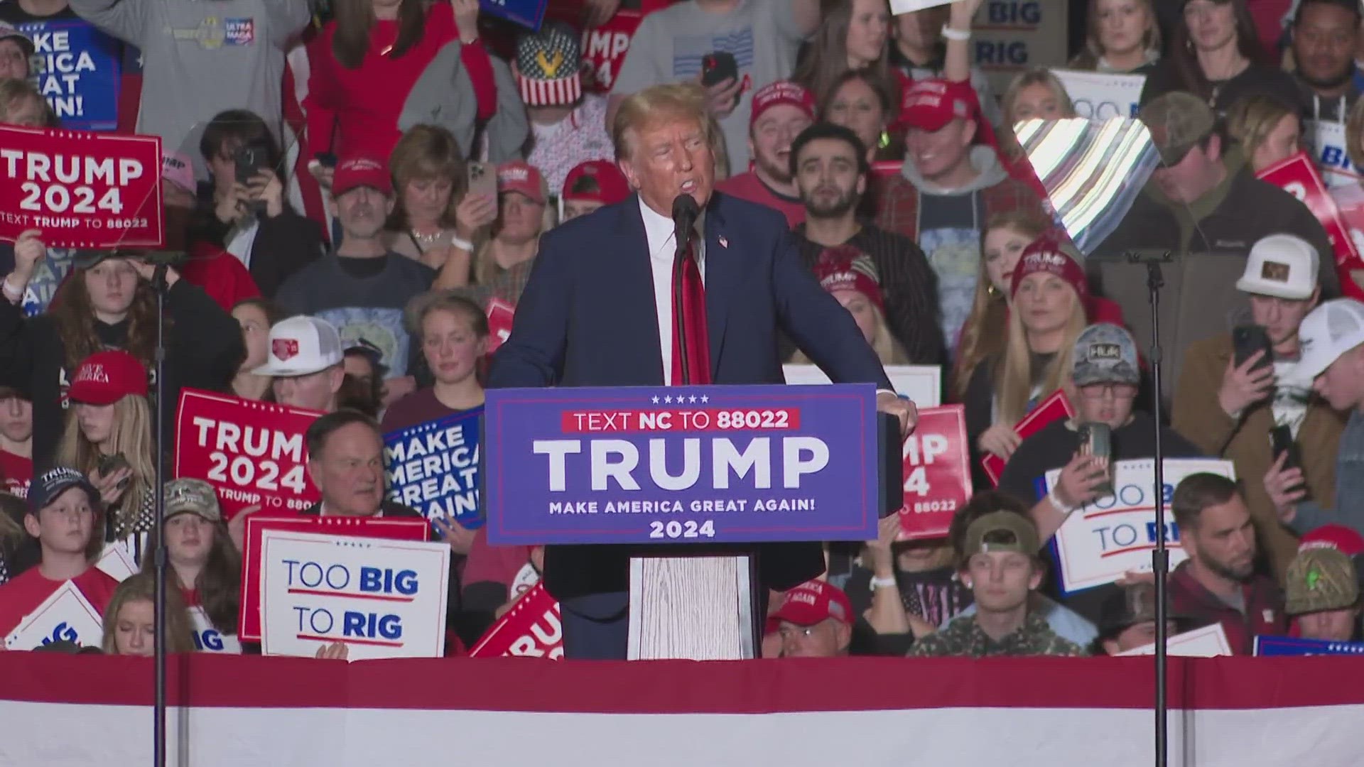 Trump spoke to voters at the Greensboro Coliseum around 2 p.m.