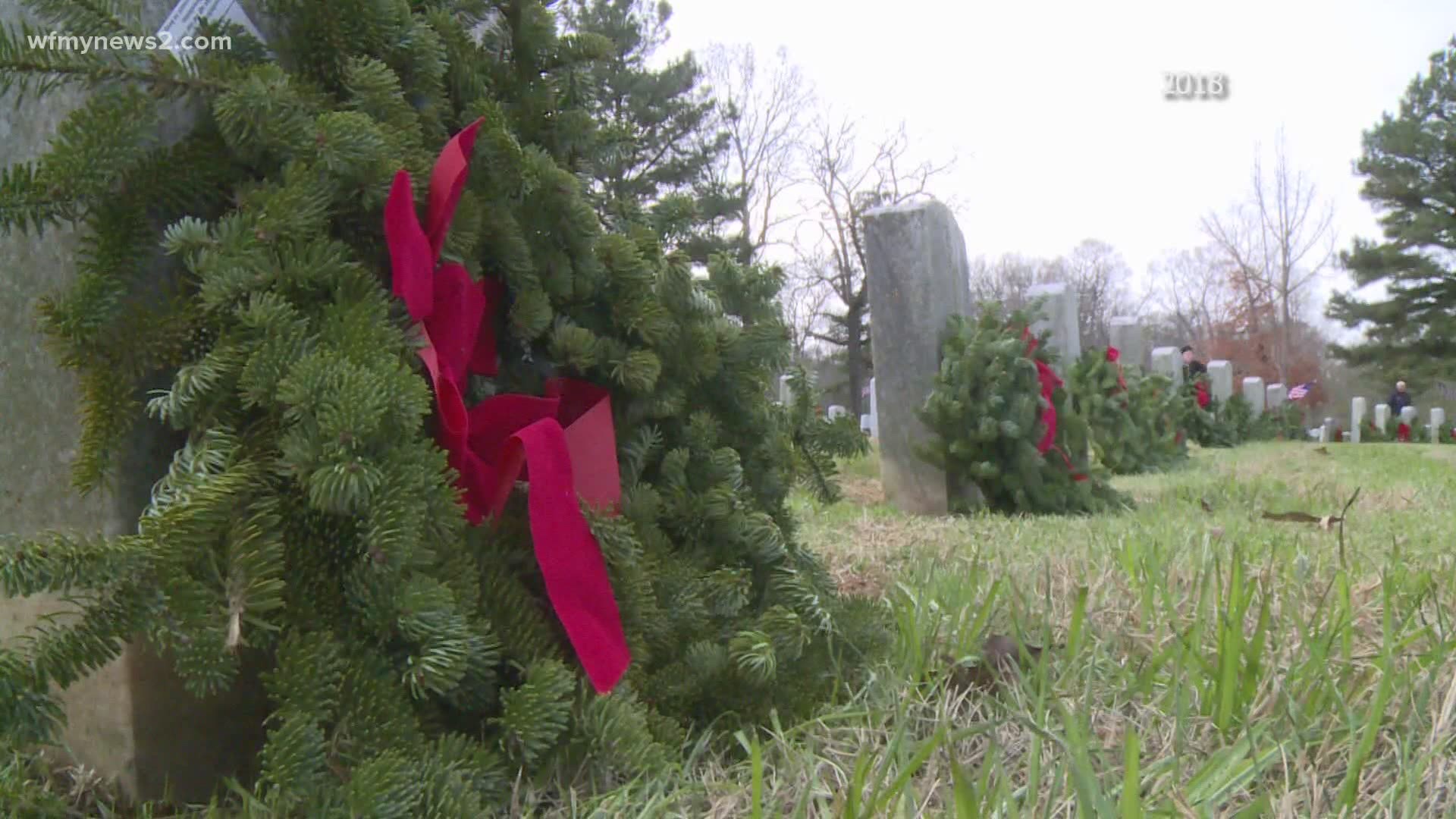 Wreaths Across Greensboro’s public ceremony is canceled due to COVID restrictions, but the organization plans to lay more than 1,100 wreaths at a local cemetery.