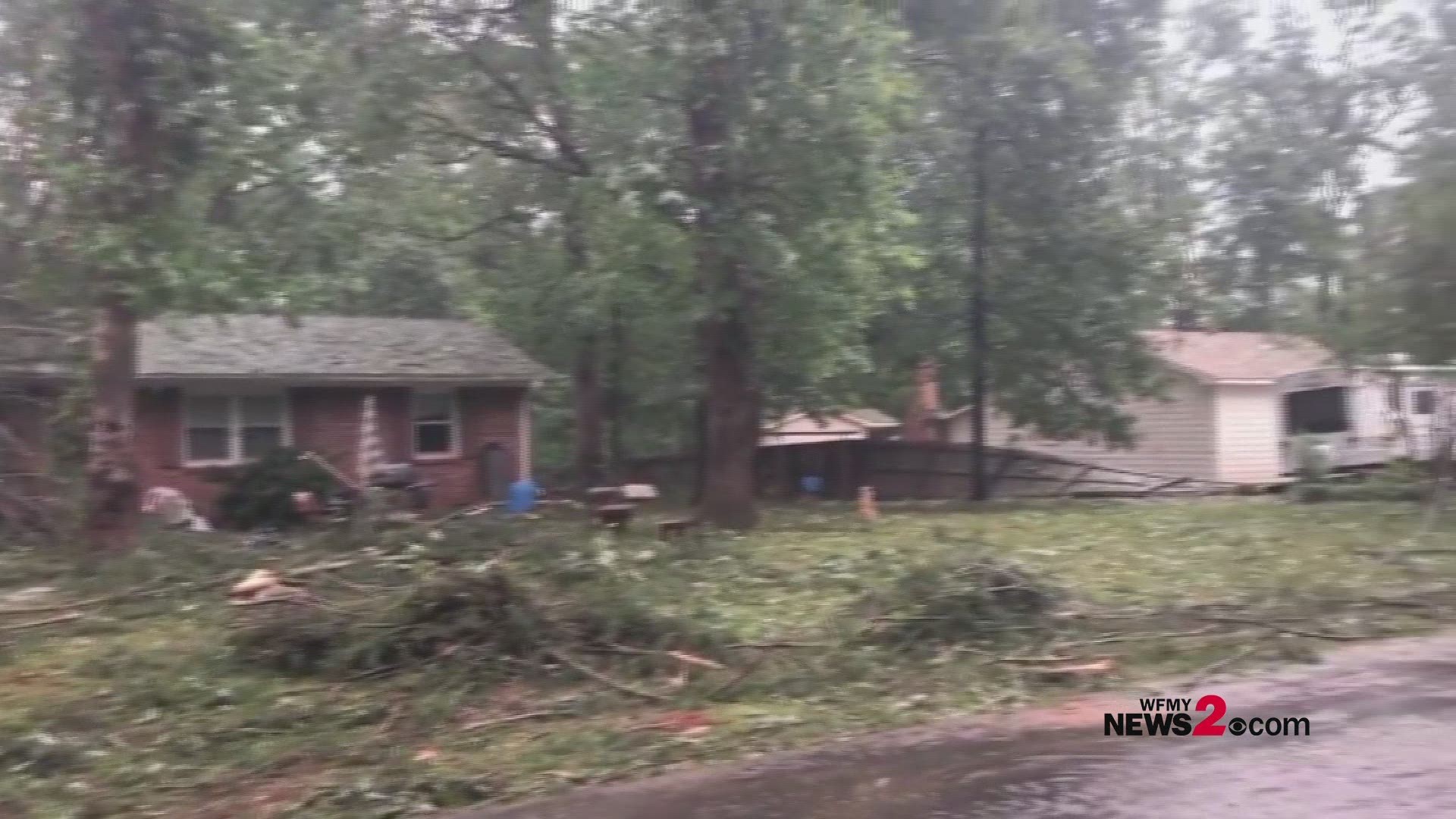 Our photographer Kyle Connolly captured video of some of the damage in Ruffin, located in Rockingham County, following severe storms.