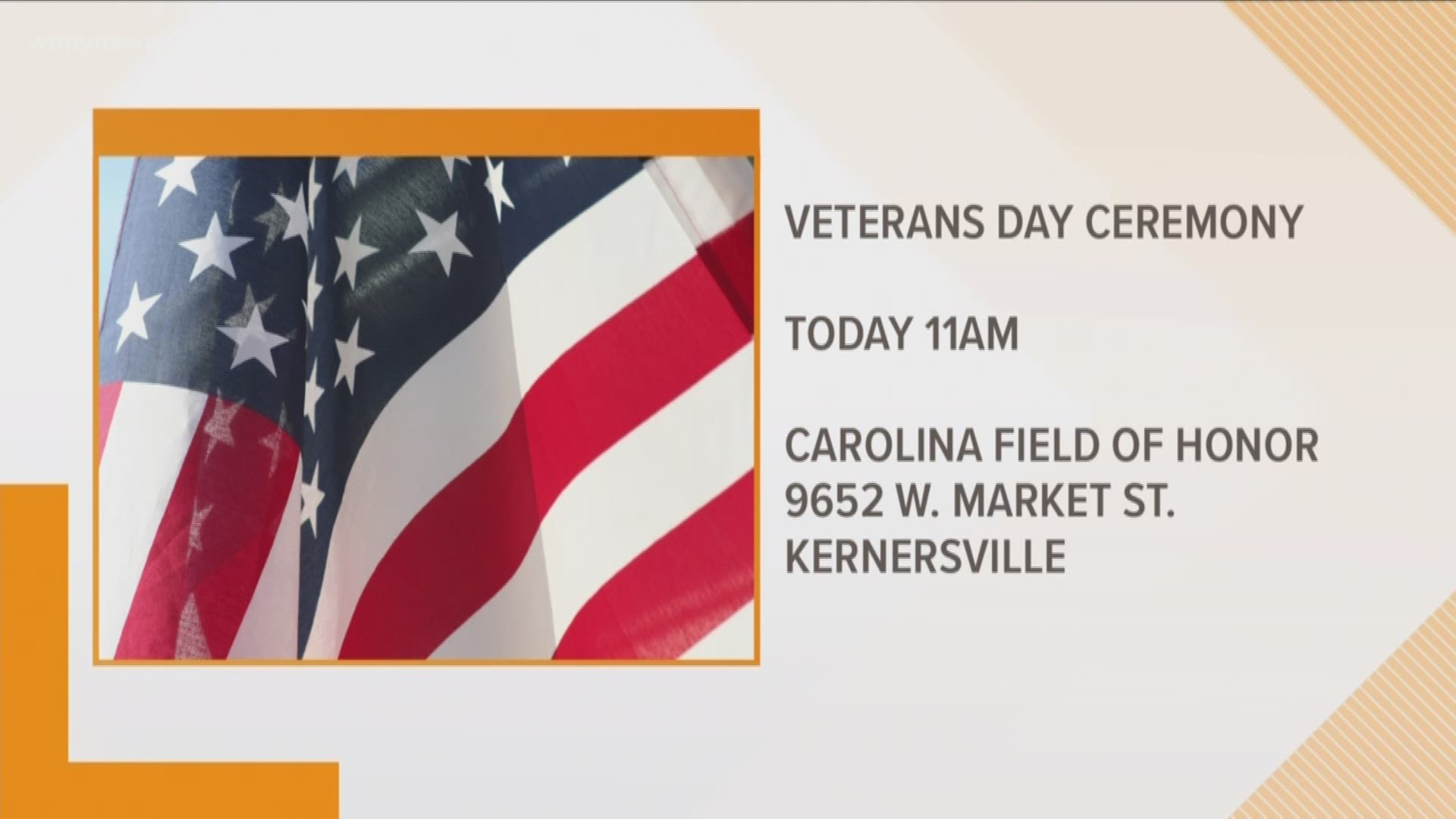 A special Veterans Day Ceremony will be held on Monday at The Carolina Field of Honor at Triad Park in Kernersville.
