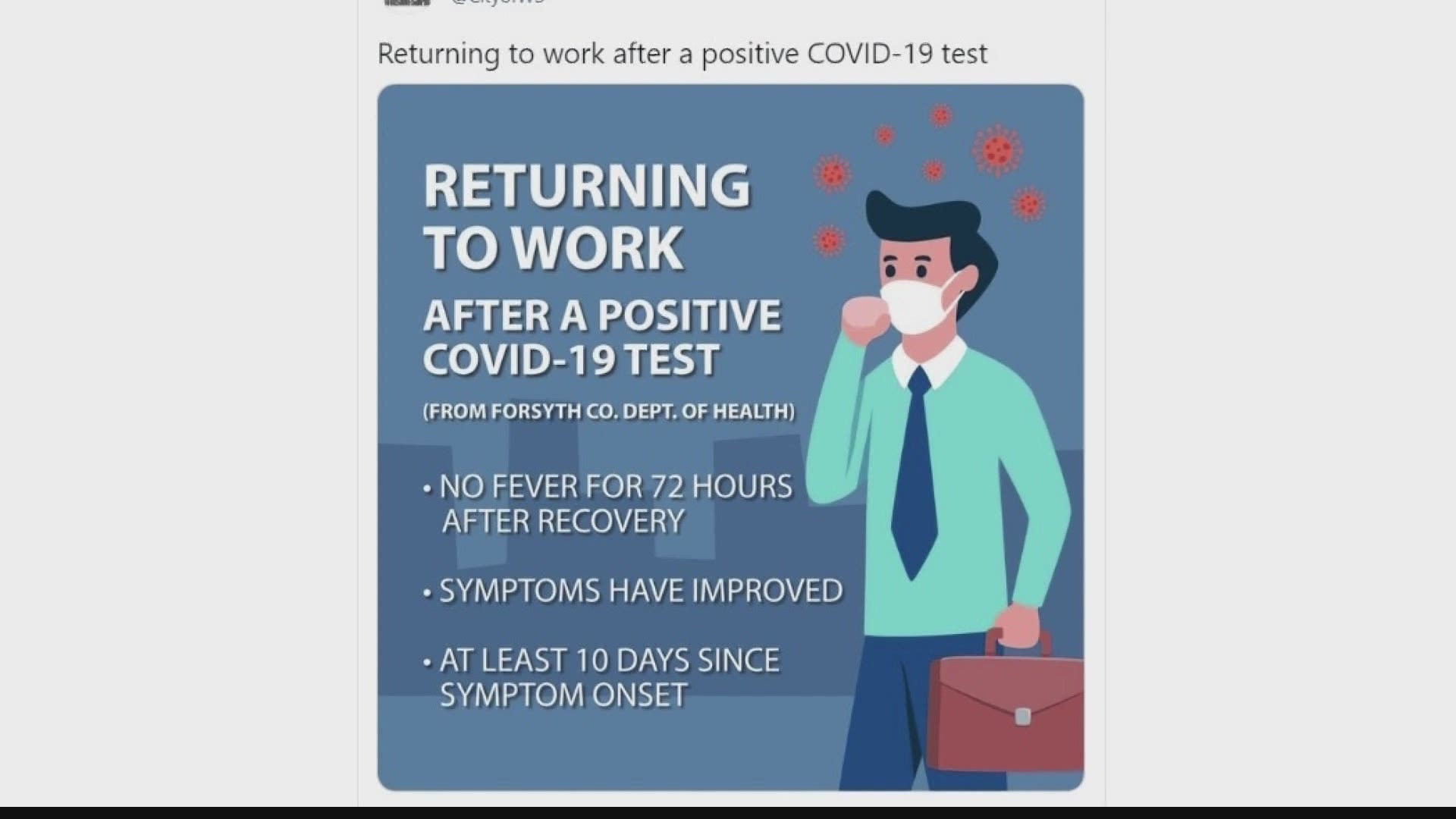With other viruses, once you no longer have a fever you can go to work. With COVID, the timeline is different.