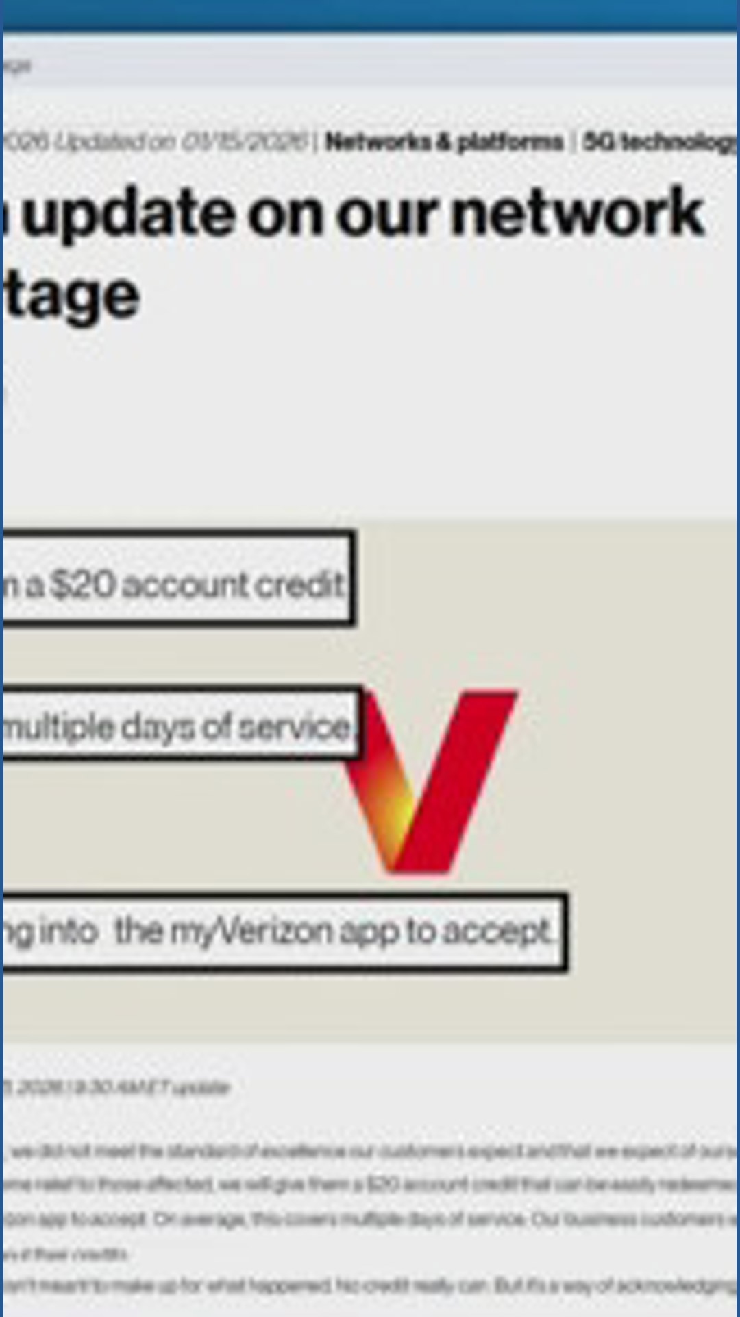 Verizon outage: How to redeem $20 credit | 2 Wants to Know | wfmynews2.com