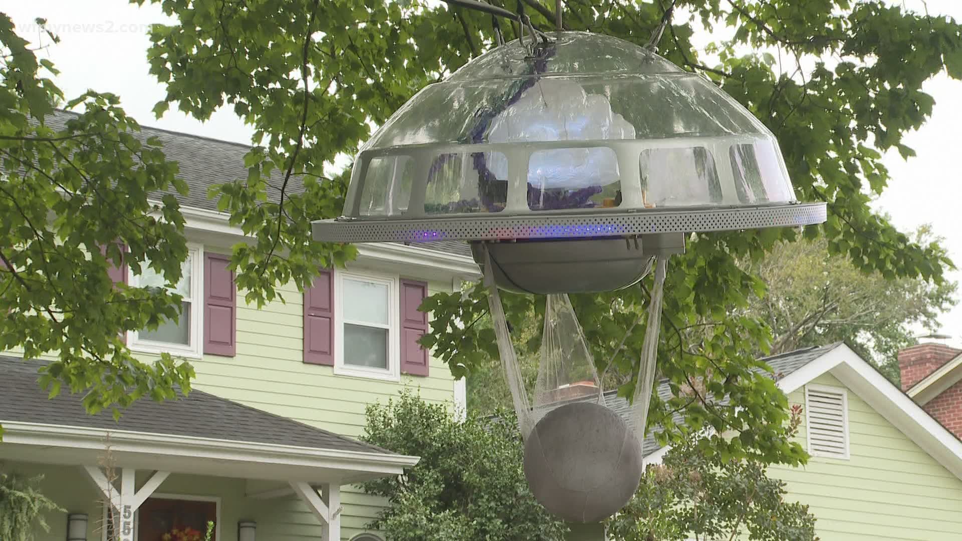 A couple said a front yard spaceship started as an idea to have a misting system but then it turned into so much more.