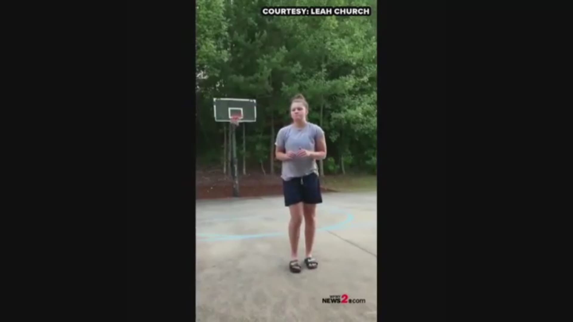She’s already in the mood for March Madness! UNC Women’s Basketball Guard Leah Church sinks backwards shots!