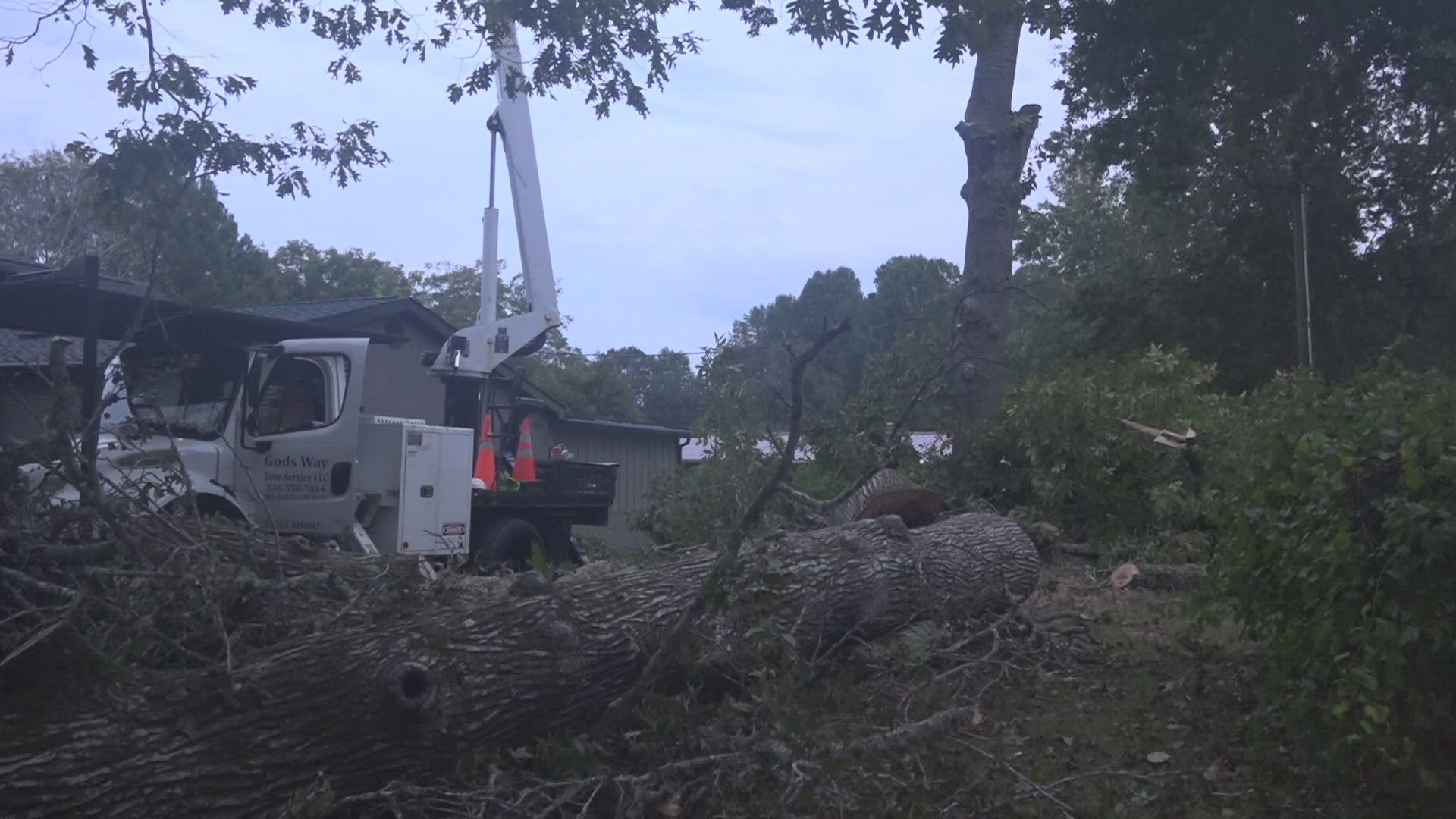 God’s Way Tree Service spent Wednesday cleaning up properties to try to get ahead of any issues.