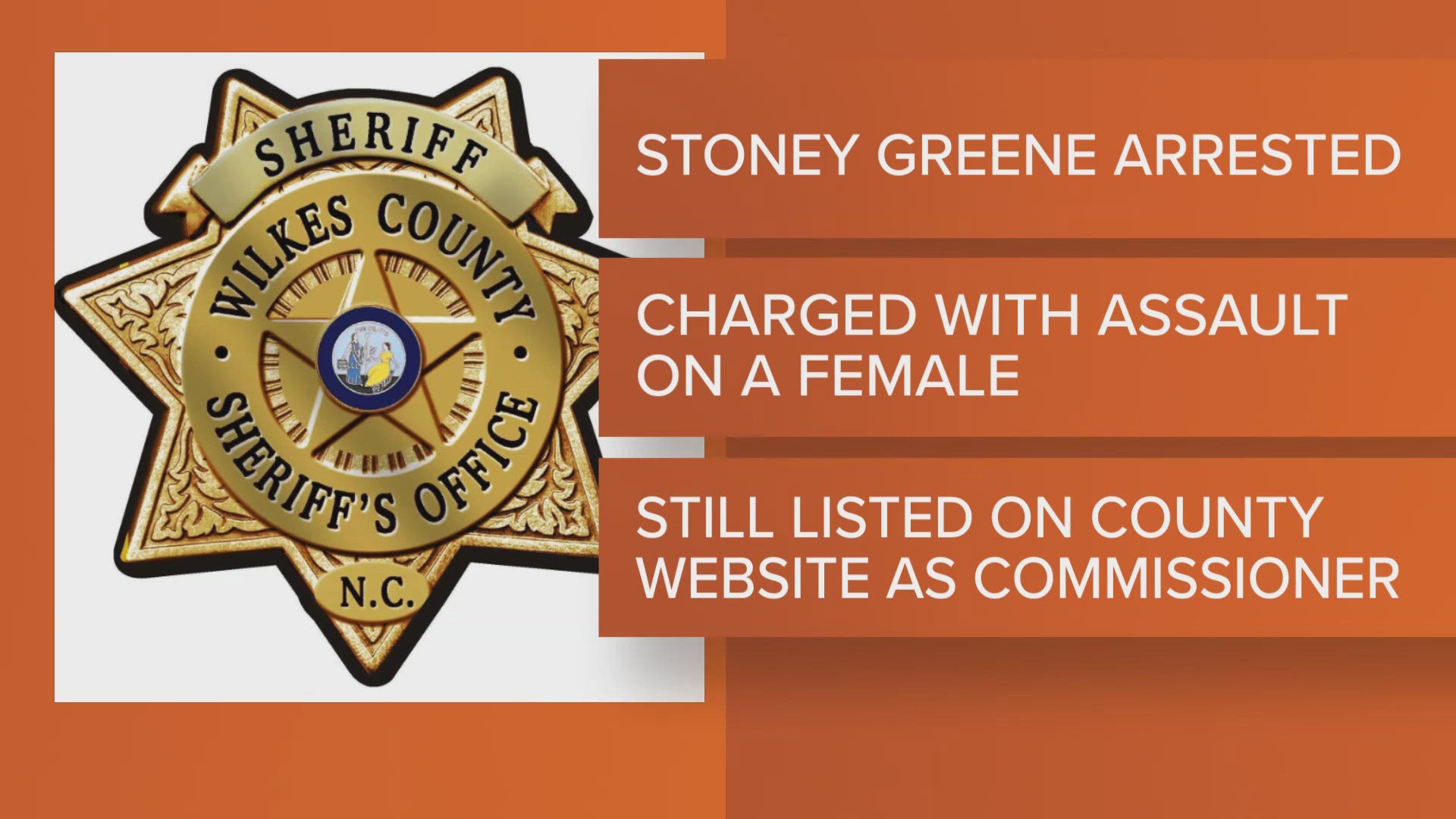 Stoney Greene is charged with assault on a female and trespassing.