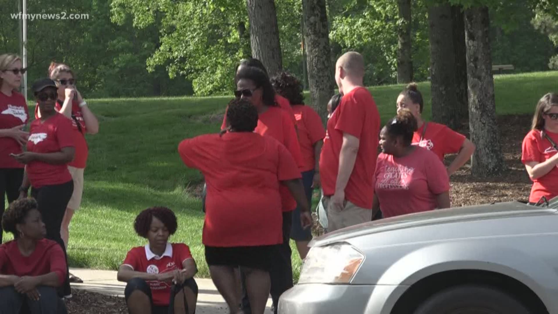 The teachers were off to Raleigh earlier this morning but had to make an unscheduled stop when their bus broke down. And even though a small bump in the road may have slowed them down, it didn’t stop them.