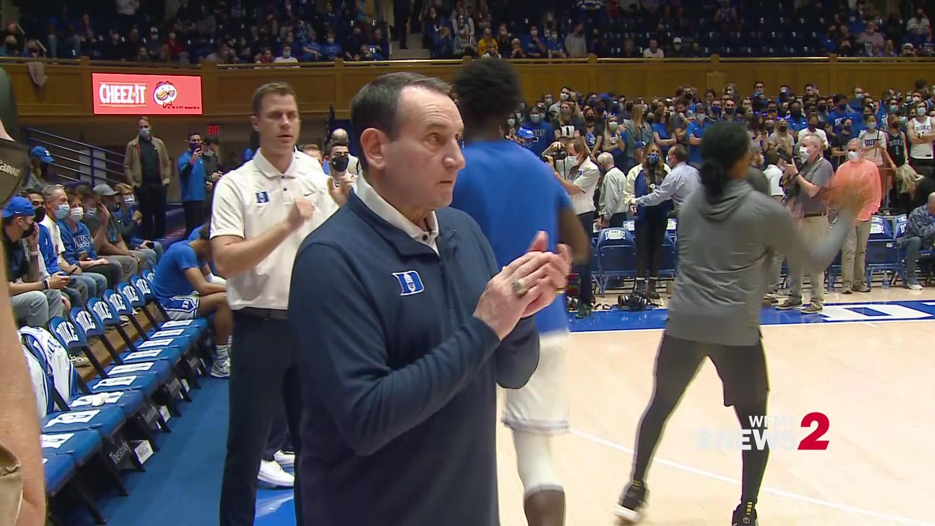 Duke University announced head men’s basketball coach Mike Krzyzewski will miss Wednesday night’s game at Wake Forest due to a non-COVID-19 related virus.