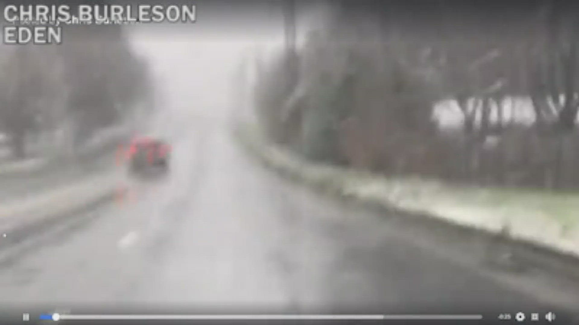 Videos of the snow captured from across the Triad