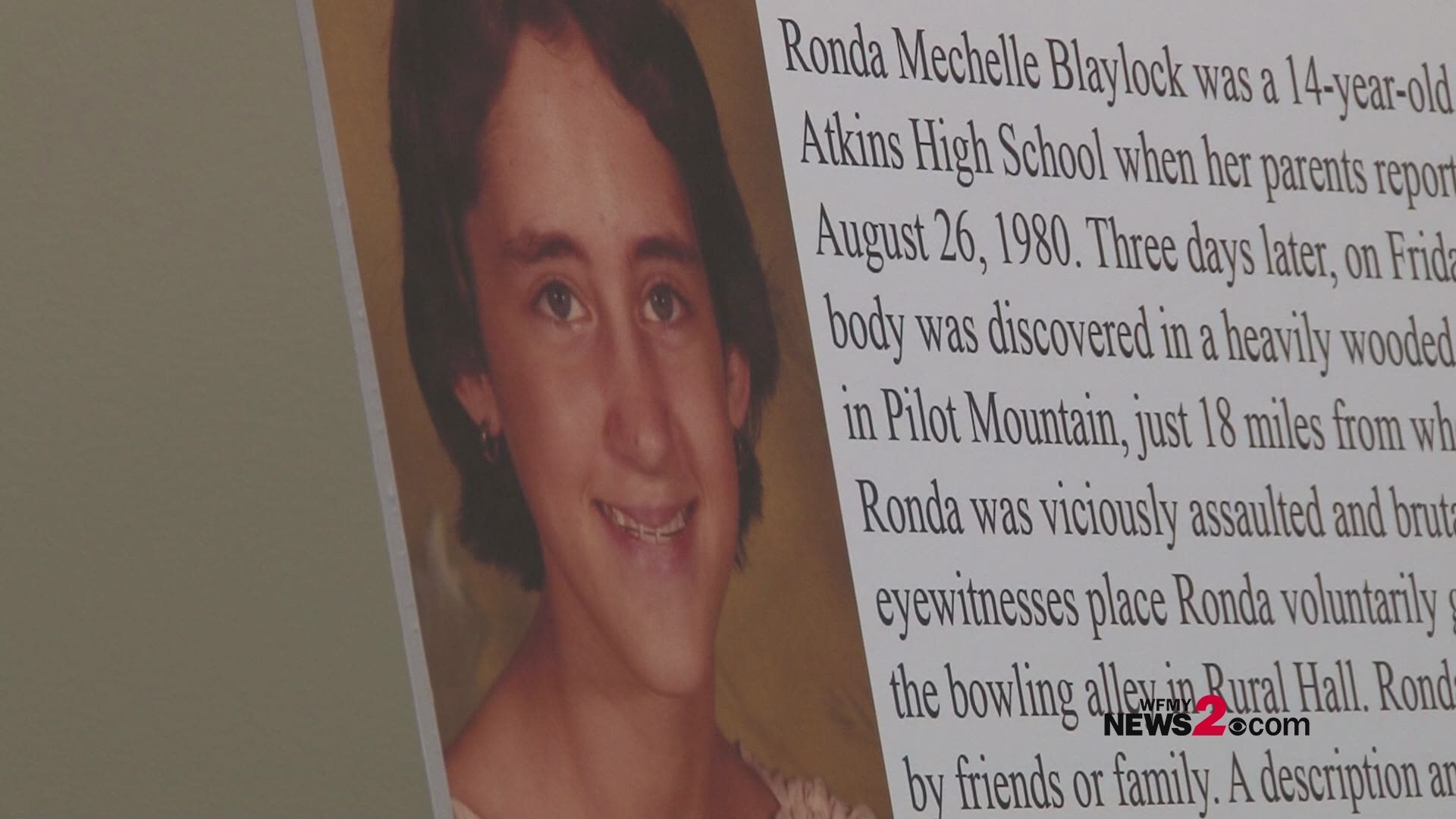 A special task force was created in 2015 after new leads developed in the 1980 murder of 14-year-old, Ronda Blaylock