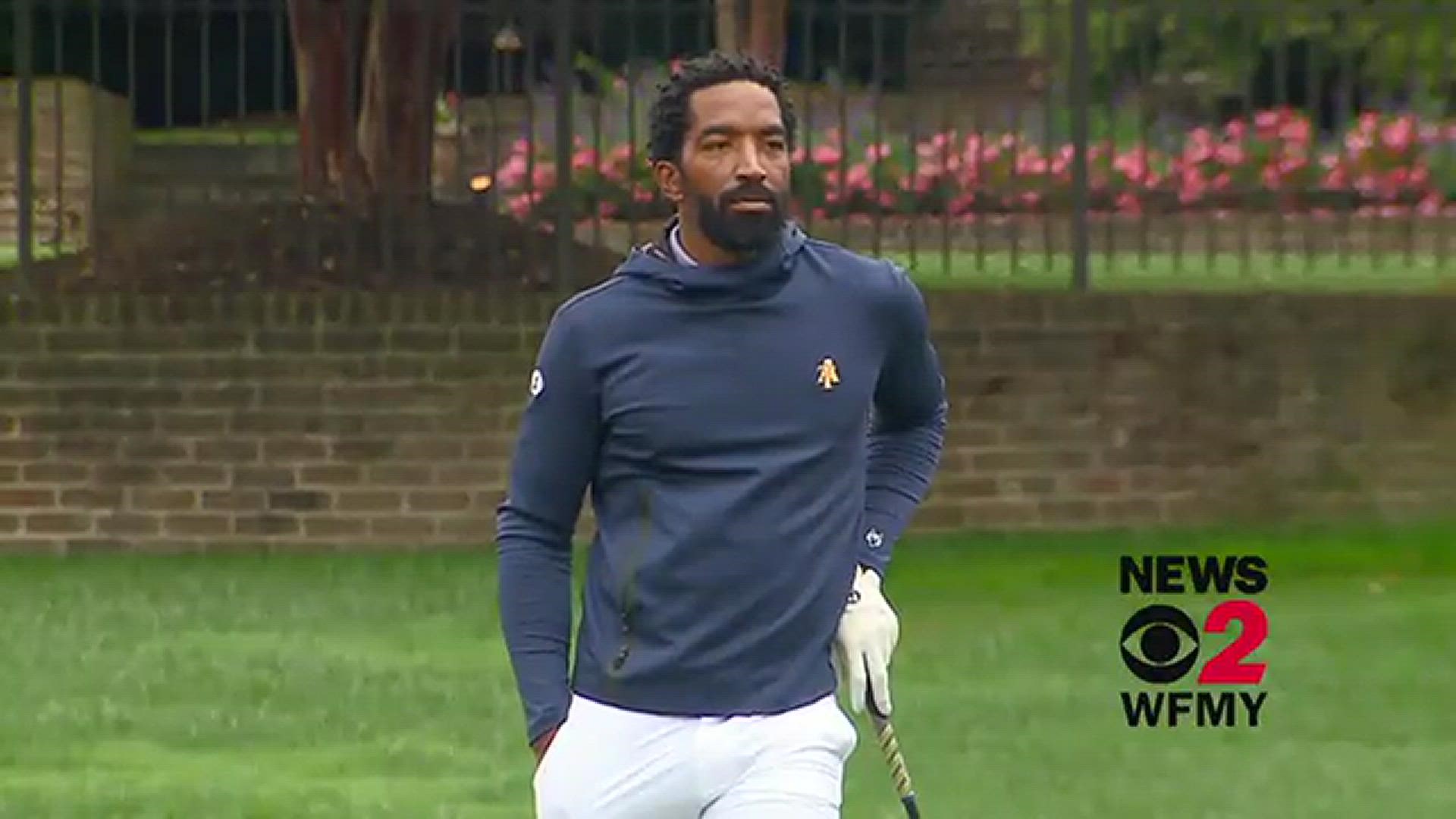 We followed 16-year NBA veteran J.R. Smith for the first five holes of his first tournament as a member of the NC A&T golf team. Here are a few highlights.