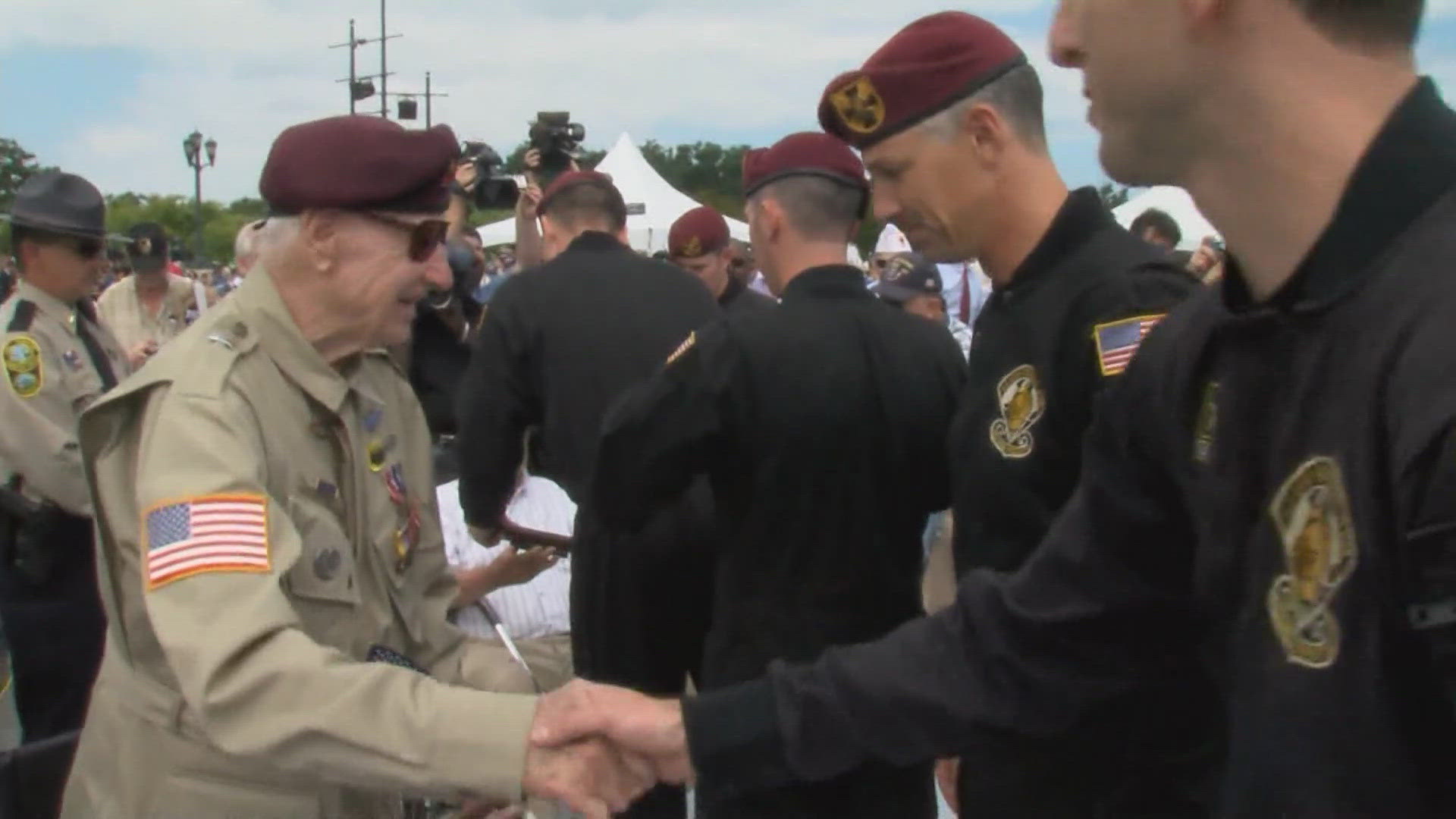 About 125 veterans took an all-expense paid trip to the national D-Day memorial in Bedford, Virginia.