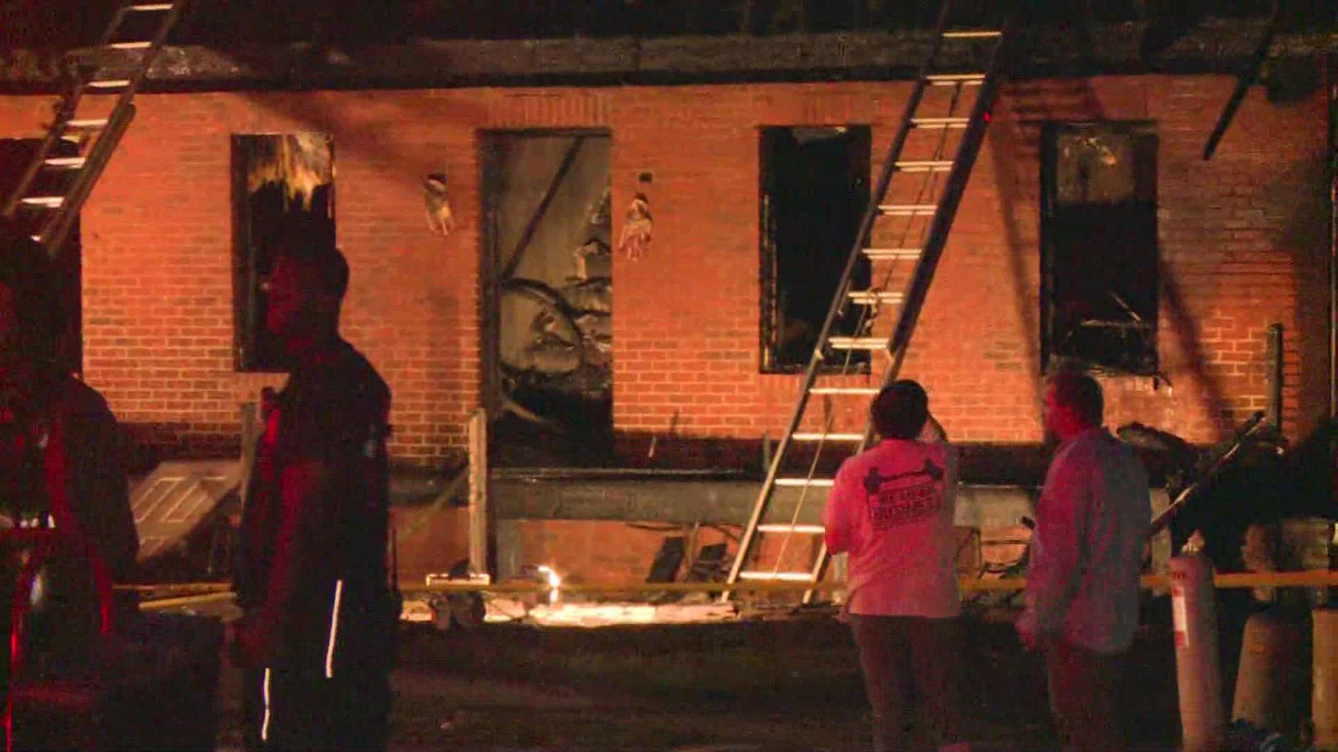 Winston-Salem firefighters said a family of seven got out safely from their home that was engulfed in flames.