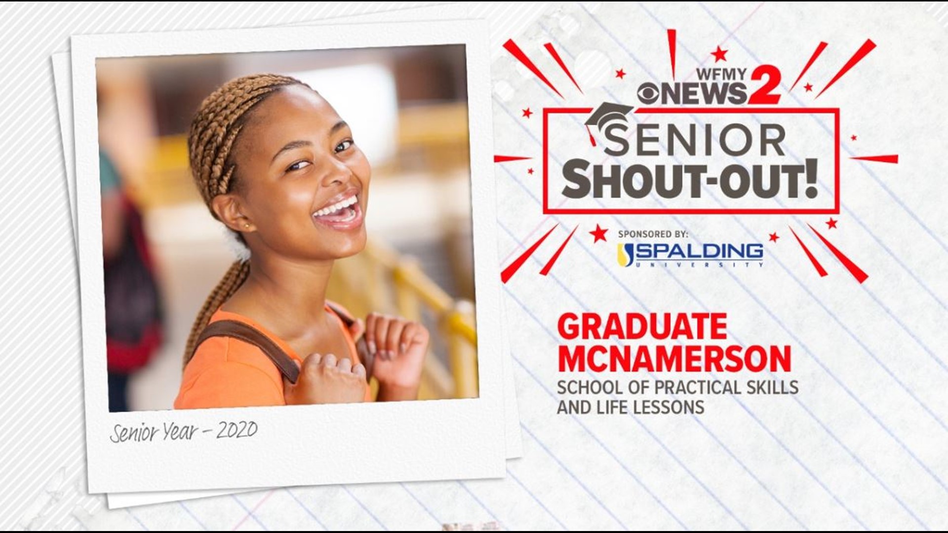 WFMY News 2 wants to make sure the Senior Class of 2020 gets its shoutouts.