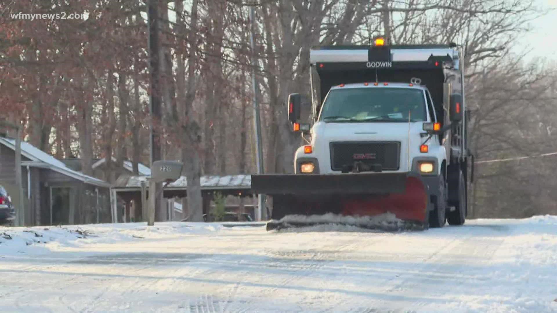 The city of Greensboro, Guilford county teams race against the clock to clear roads before the next winter storm