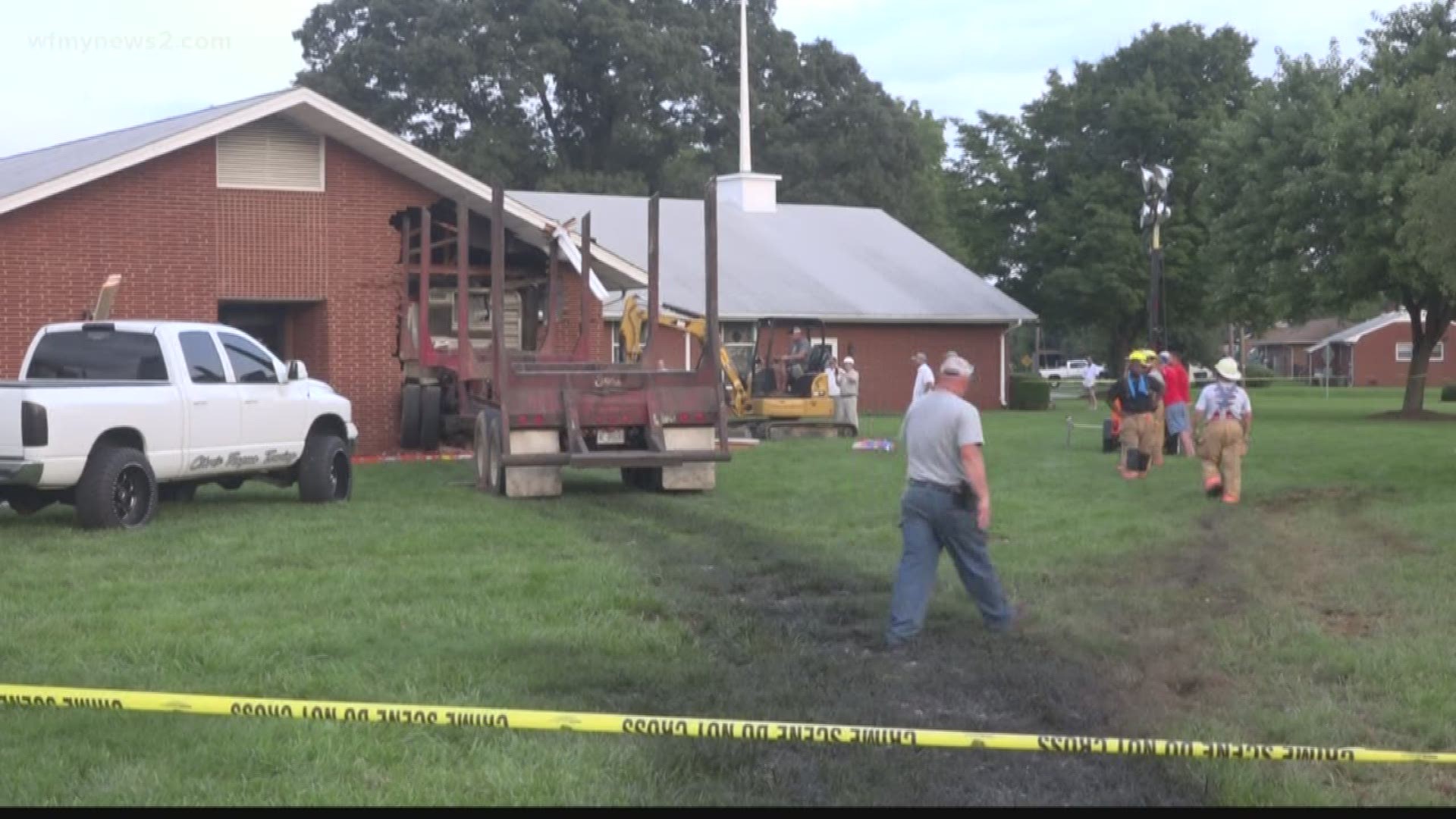 Logging Truck Slams Into Haw River Church