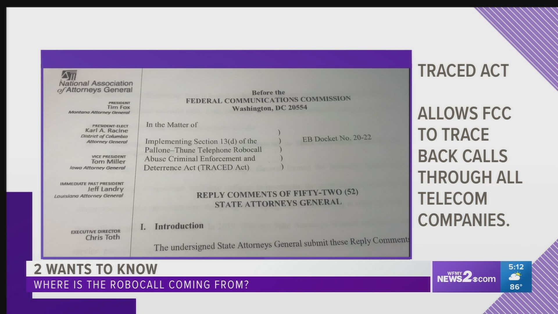 North Carolina Attorney General Josh Stein and the Arkansas Attorney General wrote this letter to the FCC asking them to ramp up a measure called the traced act.