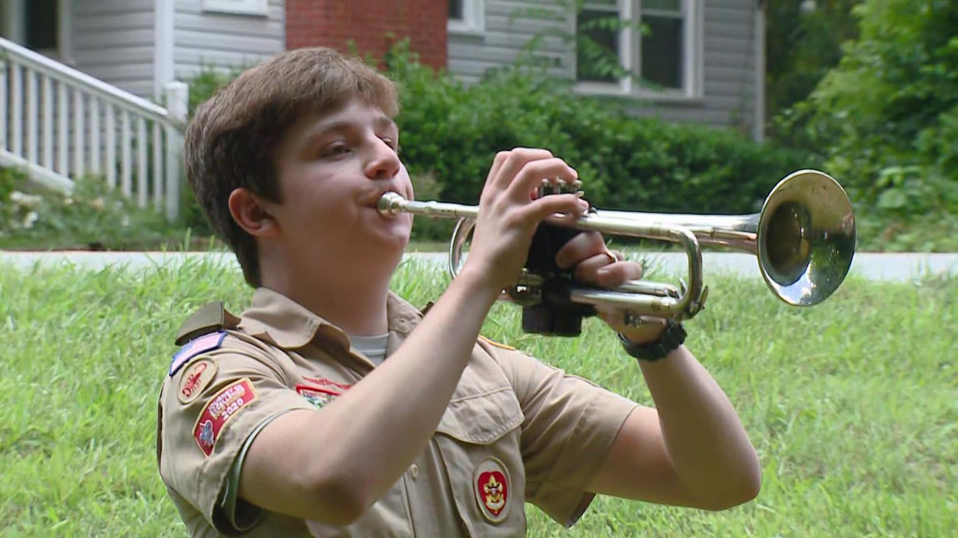 The Scouts honor fallen military members through 'Taps Across America'.