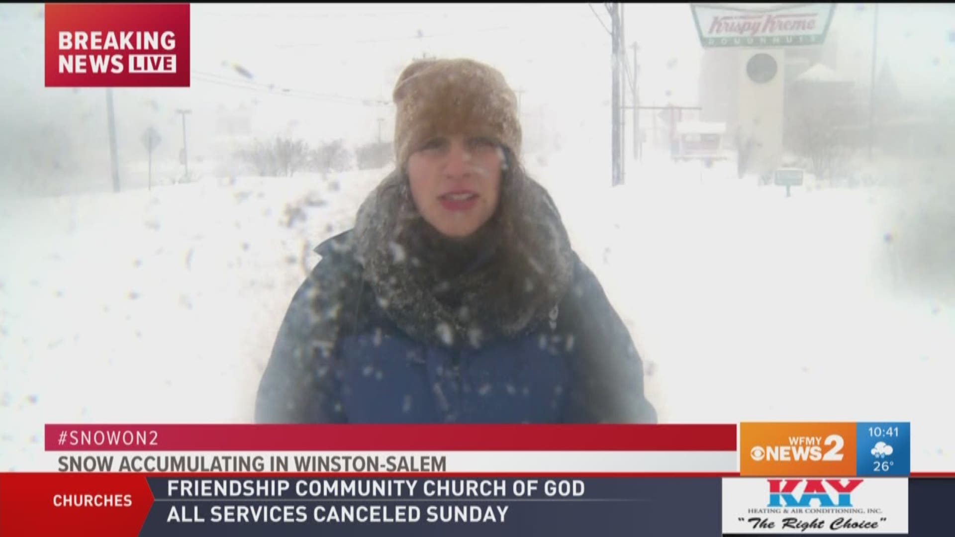 Snow blankets WinstonSalem, North Carolina